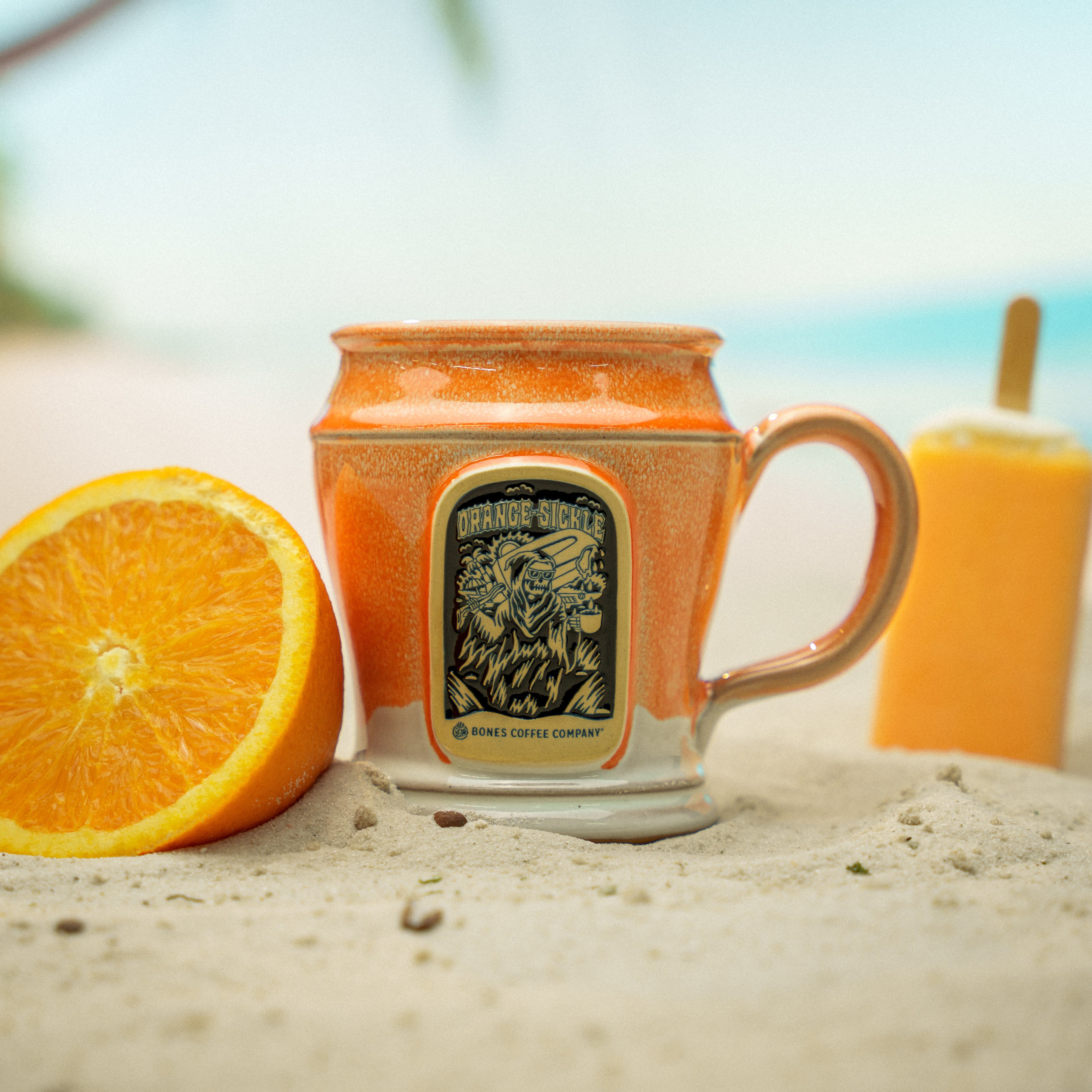 Handmade Orange Sickle Ceramic Mug - Unique Handcrafted Coffee Cup for Home, Office & Gifts - Perfect for Hot Beverages, Tea & Cozy Mornings