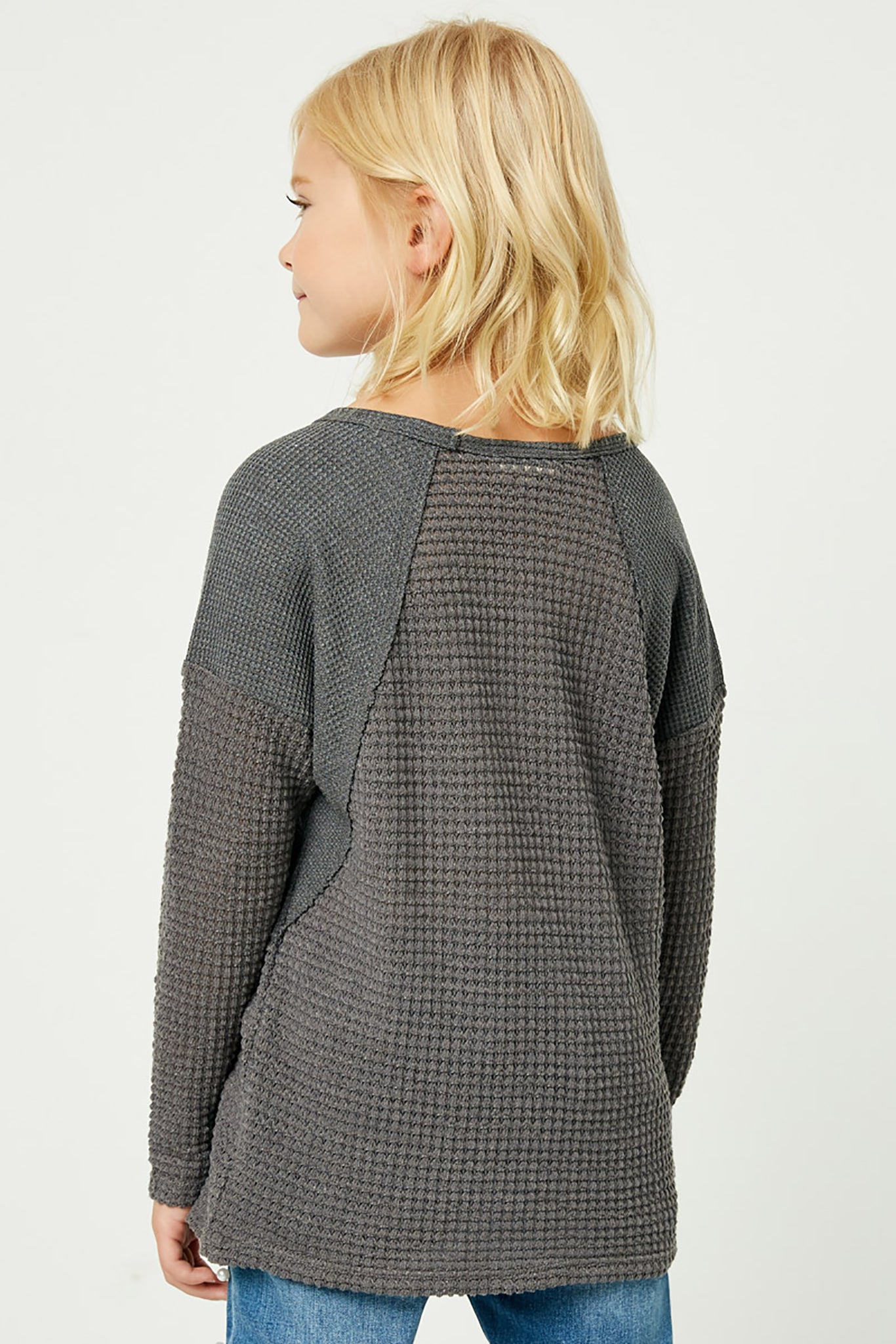 Women's Waffle Knit Long Sleeve T-Shirt - Soft Thermal Top for Fall & Winter - Casual Loungewear & Layering Essential