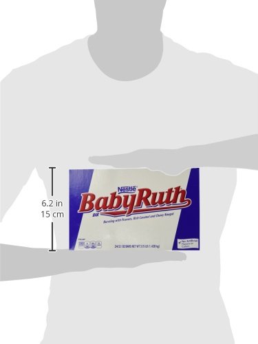 Baby Ruth Candy Bars 24-Pack (2.1oz) - Perfect for Halloween & Party Snacks