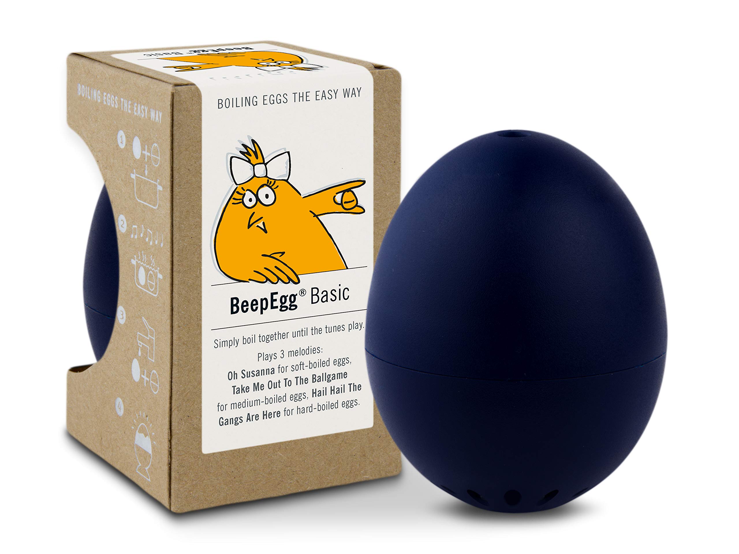 Basic Nightblue - Egg Timer for Boiling Eggs - Musical Egg Cooker for Soft, Medium & Hard Eggs - Food Safe Floating Timer - Perfect for Breakfast, Cooking Classes & Kitchen Gifts