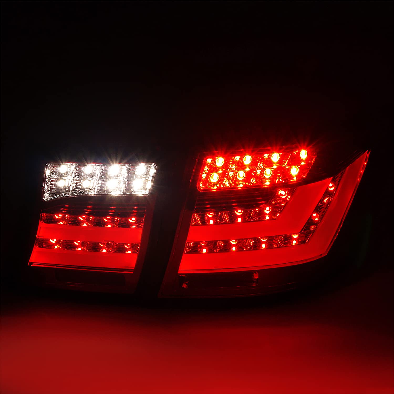 Spec-D Tuning LED Bar Red Tail Lights for 2007-2009 Lexus LS460 - Left & Right Pair Assembly - High Visibility Brake Lights for Night Driving & Enhanced Safety