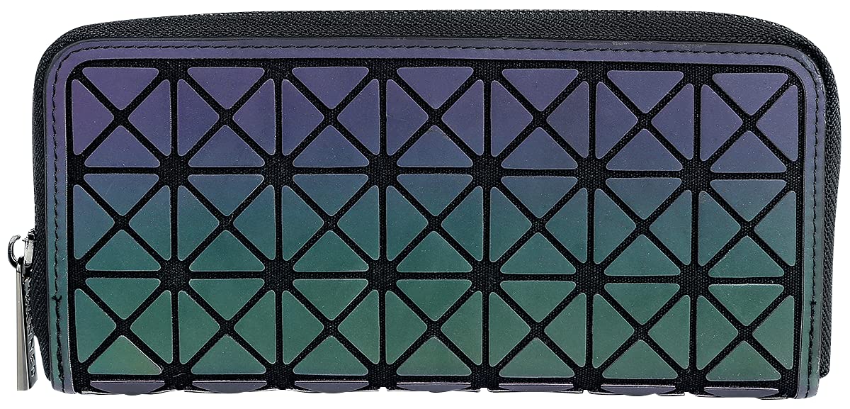 Lost Queen Women's Holographic Zip Around Wallet - Stylish RFID Blocking Clutch Purse for Everyday Use, Travel & Night Out