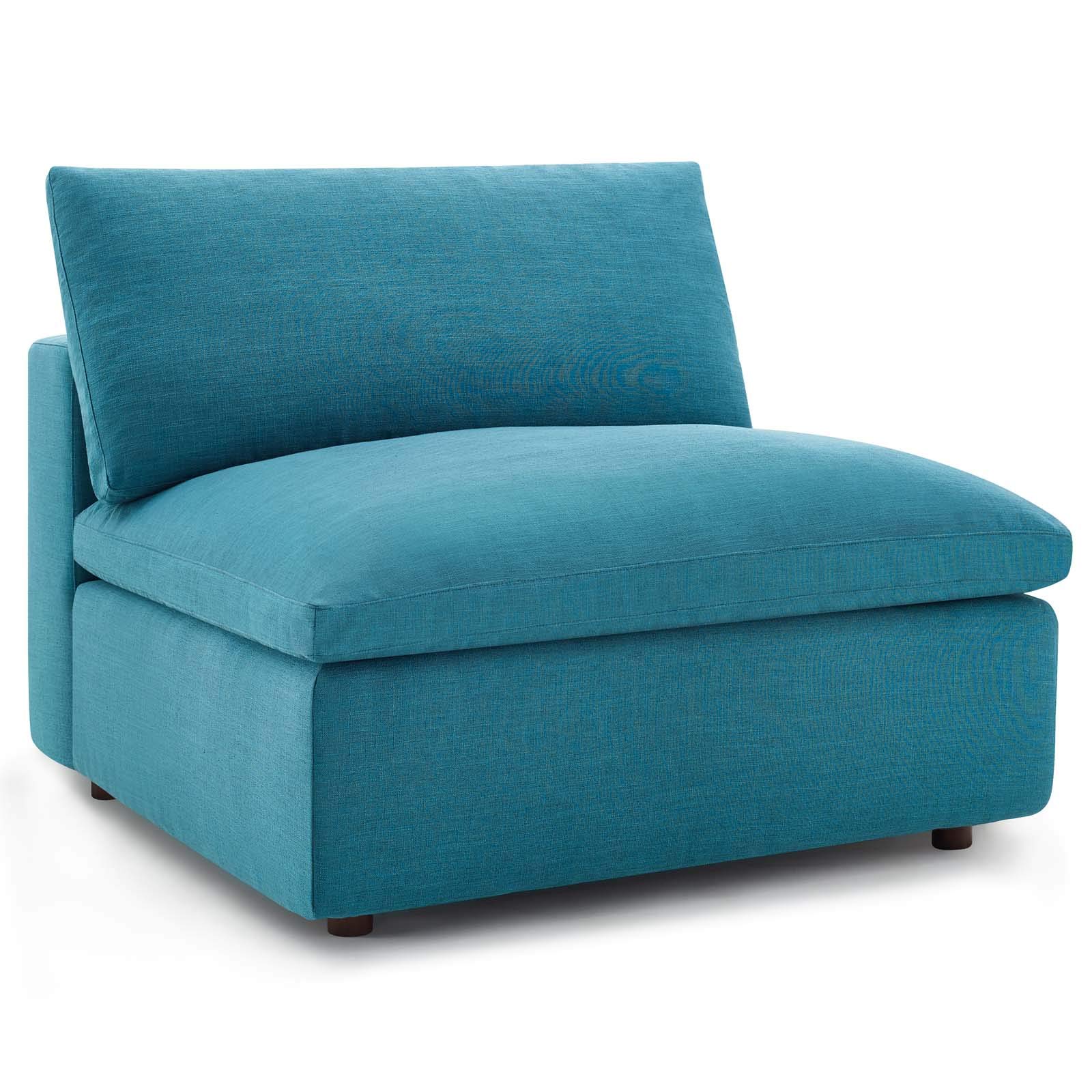 Modern Contemporary Urban Design Fabric Sectional Sofa Set in Aqua Blue - Perfect for Living Room, Lounge, Club & Lobby Decor - Comfortable Seating for Relaxation & Social Gatherings