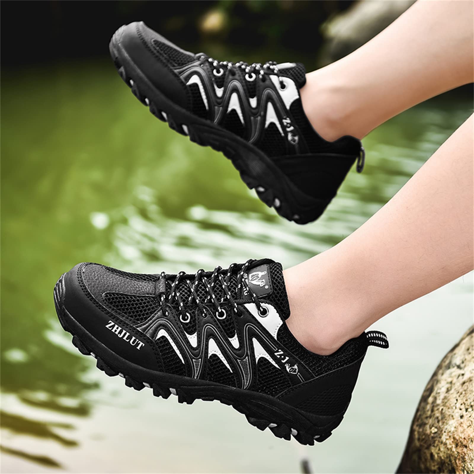 **Men's Waterproof Hiking Boots - Non-Slip Winter Trekking Shoes for Outdoor Work & Mountain Climbing - Lightweight Safety Shoes with Wide Comfort Toe - Perfect for Camping, Hiking & Construction**