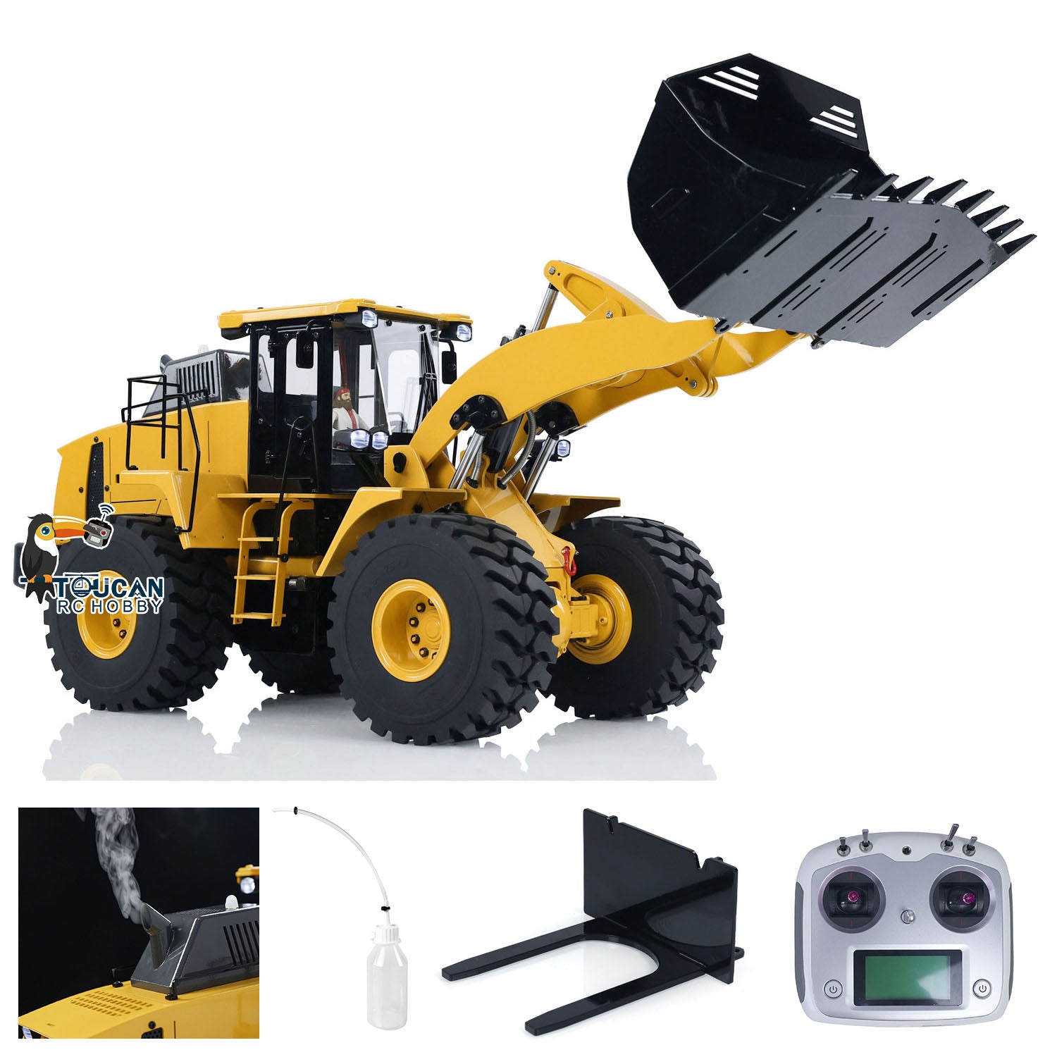 1/14 Scale Metal 470 Hydraulic RC Heavy Duty Loader - Remote Control Construction Vehicle with Smoke, Sound & Light - Fully Assembled Wheel Loader Model for Construction Enthusiasts & Collectors - Perfect for RC Hobbyists, Construction Simulation & Display Collections