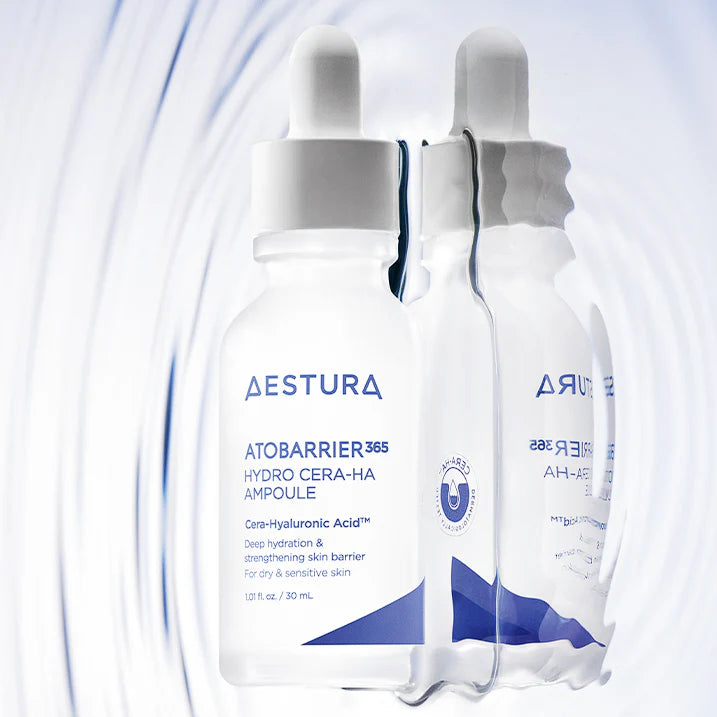 AESTURA Atobarrier365 Hydro Cera Ha Ampoule 30ml - Hydrating Facial Serum for Dry & Sensitive Skin | Korean Skincare for Daily Moisturizing & Skin Barrier Repair | Use for Night Routine & Anti-Aging Care