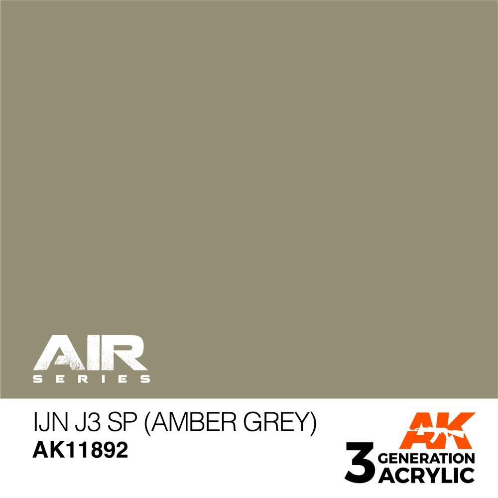 AK Interactive AK11892 Air Series IJN J3 SP Amber Grey Acrylic Paint - 17ml Bottle for Scale Model Building - Perfect for Aircraft, Military, and Historical Miniature Painting