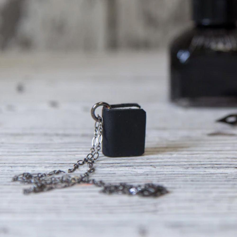 Handmade Peg and Awl Leather Book Necklace - Vintage Literary Jewelry for Book Lovers | Perfect Gift for Readers, Writers & Bibliophiles