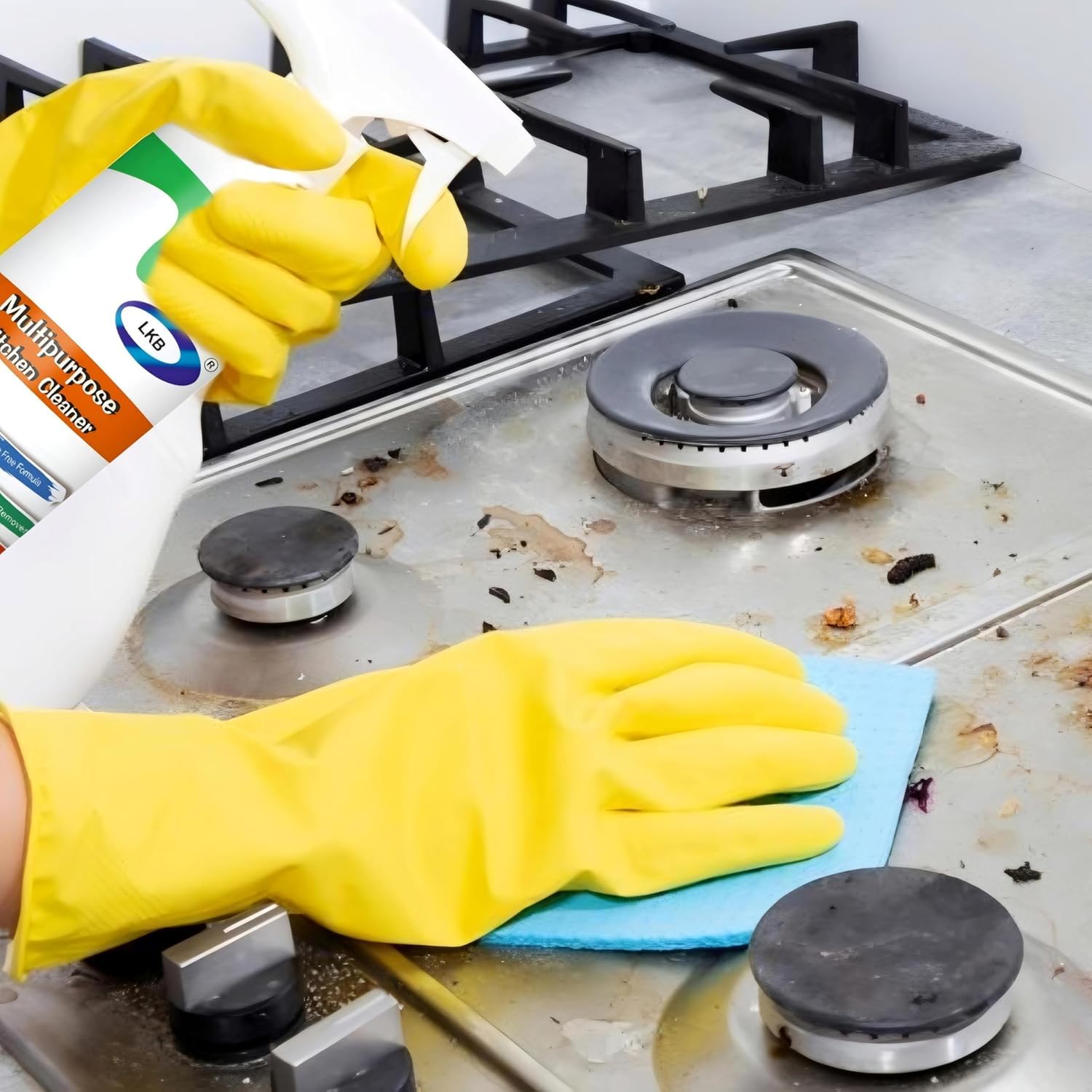 Powerful Kitchen Cleaner Spray - Heavy Duty Degreaser for Oil & Grease Stain Removal | Non-Flammable All-Surface Cleaner for Stove, Oven, Grill, Sink & Exhaust Fan | Ideal for Deep Cleaning & Daily Kitchen Maintenance (500ml)