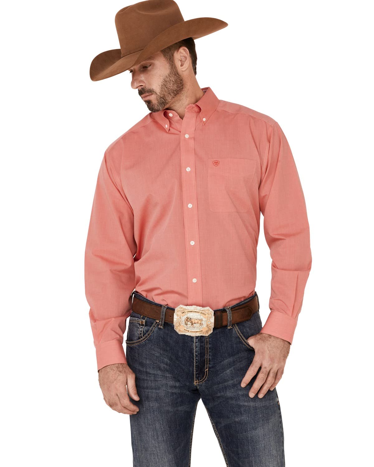 ARIAT Men's Wrinkle-Free Long Sleeve Dress Shirt - Comfortable Business Casual & Office Wear for Professional Men