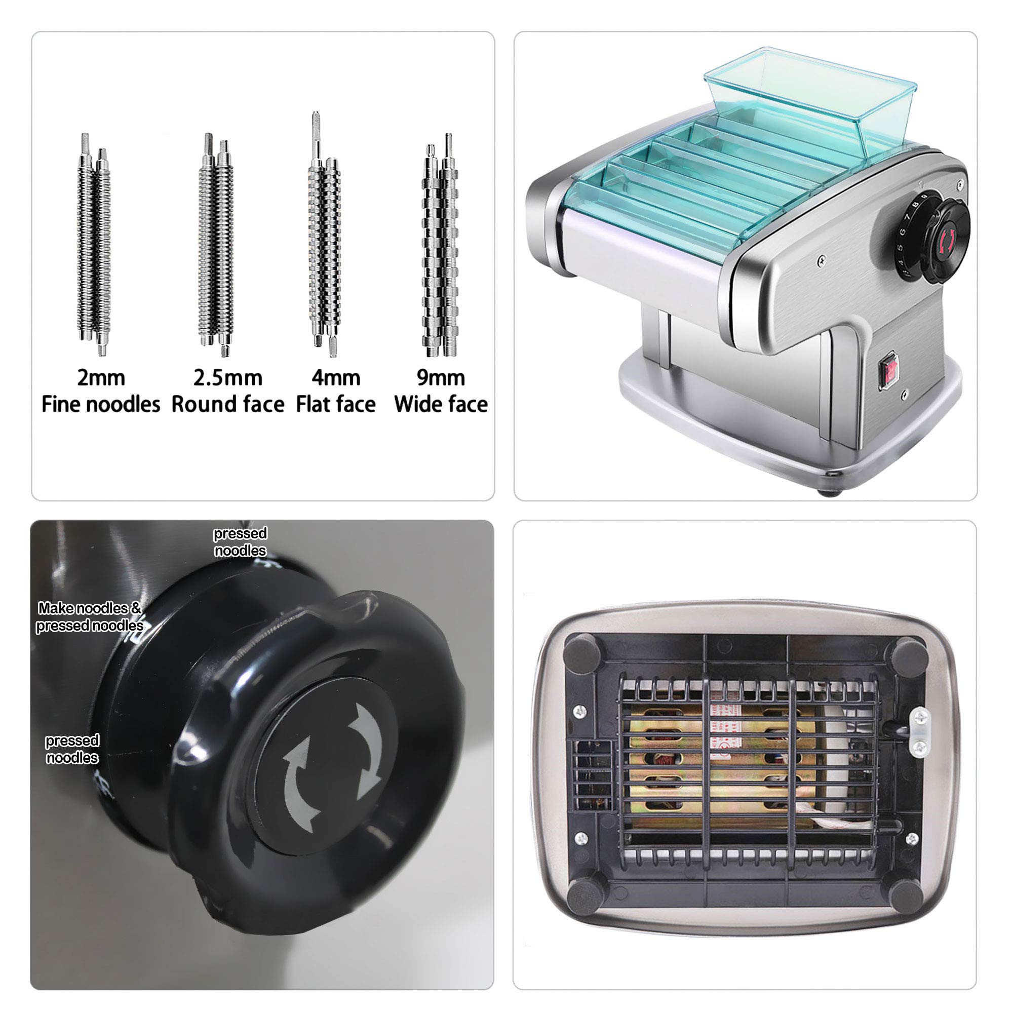 Electric Pasta Maker Machine - Automatic Noodle & Dumpling Maker for Ravioli, Wonton & More | Kitchen Pasta Press with Protective Cover | Perfect for Italian Cuisine, Asian Dishes & Home Cooking