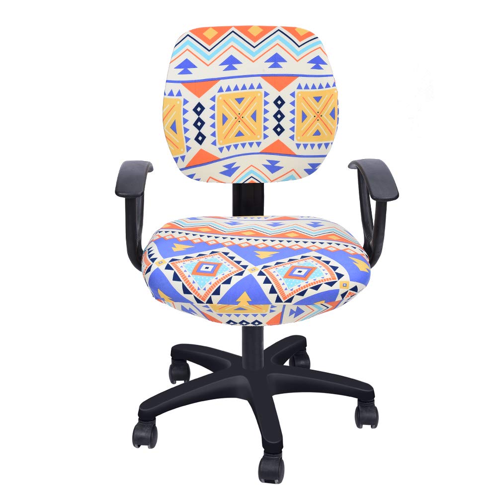 Printed Computer Office Chair Covers - Bohemian Style Desk Chair Slipcovers for Task Chairs | Home Office Decor & Workspace Protection