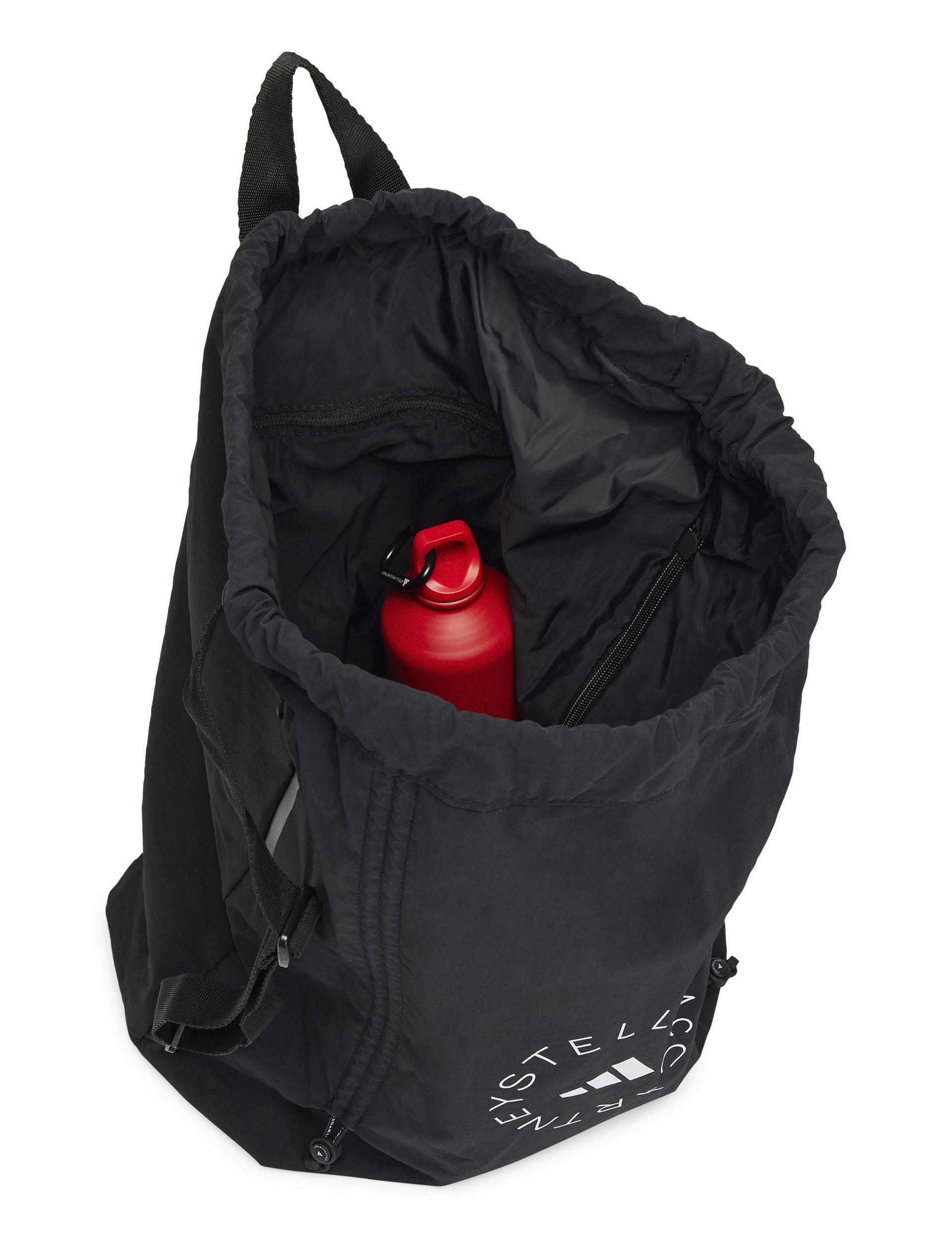 Adidas by Stella McCartney Gym Sack Backpack - Black & White Waterproof Sports Bag for Gym, Yoga, Travel & Workout Essentials