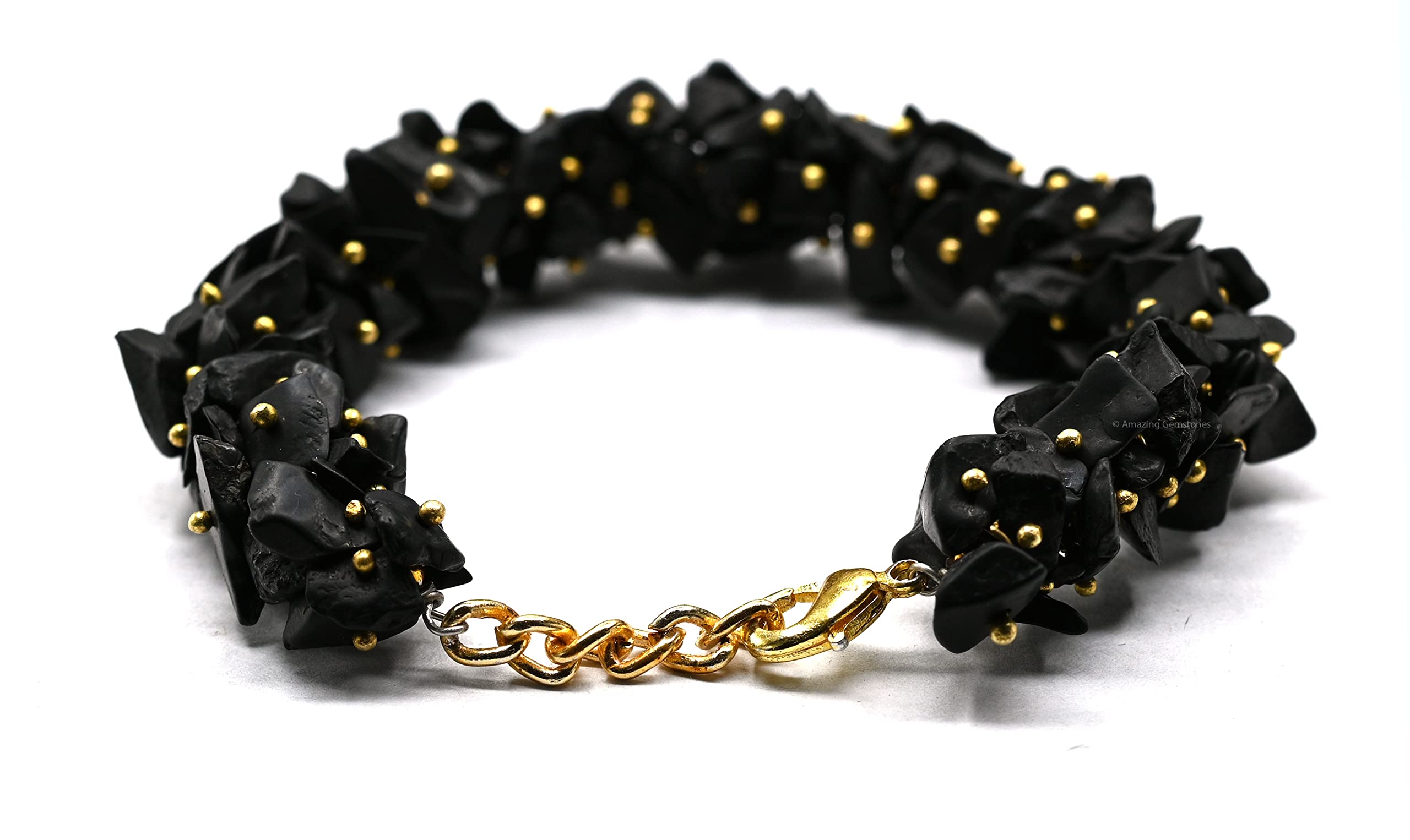 Authentic Shungite Bracelet for EMF Protection - Adjustable Unisex Crystal Chip Bracelet for Men, Women & Kids | Russian Stone Healing Jewelry | Perfect for Daily Wear, Meditation & Energy Balancing