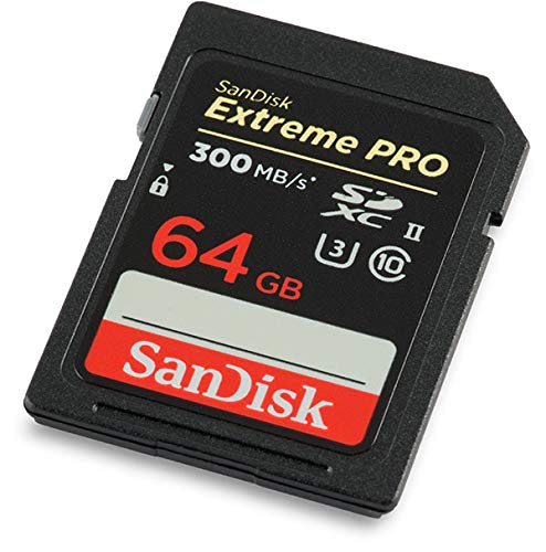 SanDisk Extreme Pro 64GB UHS-II SDXC Memory Card - High Speed 300MB/s for Sony a1, a7R IV, a9 II | Bundle with Card Reader | Perfect for 4K Video, Burst Photography & Professional Workflows