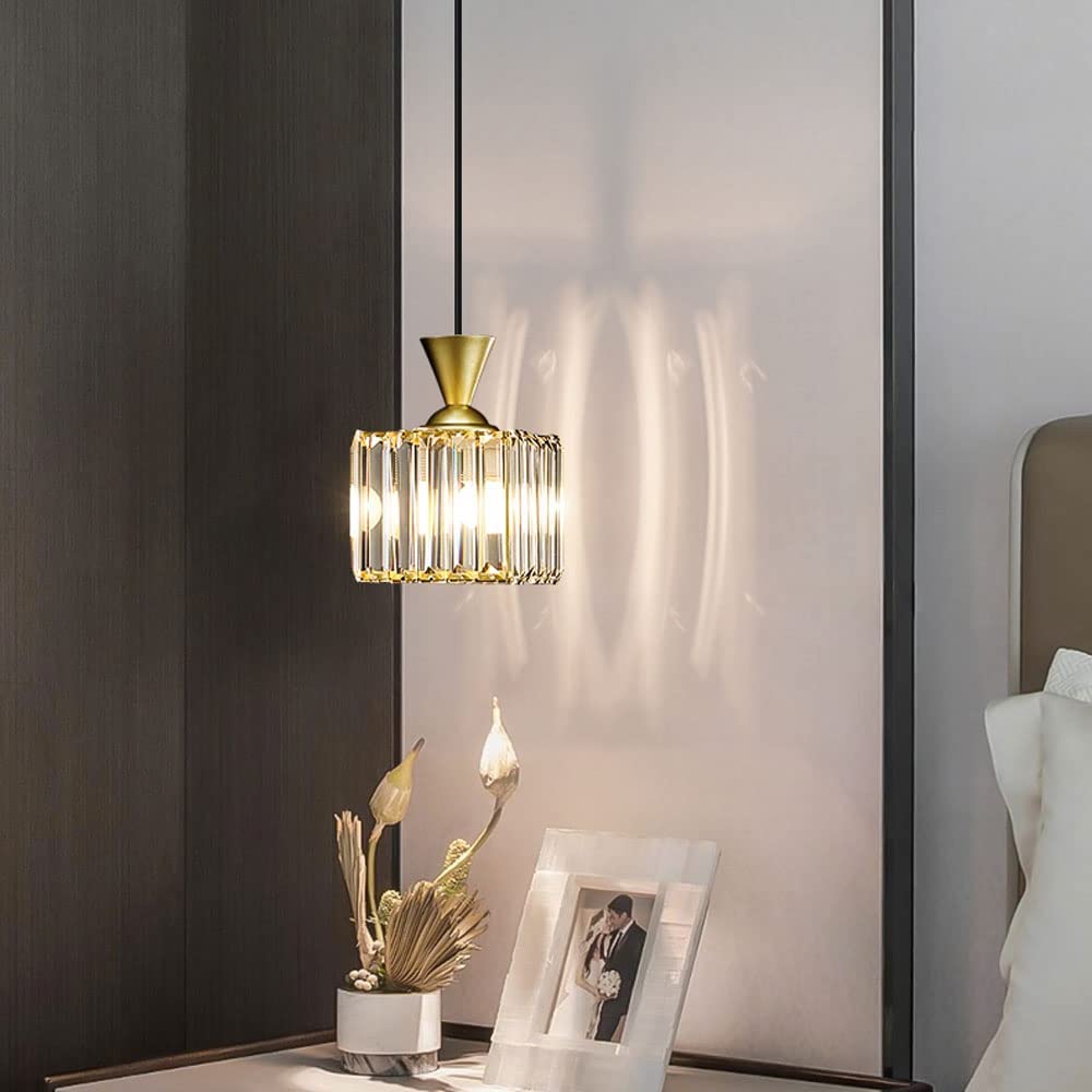 Gold/Black Crystal Pendant Light - Kitchen, Bedroom & Dining Lighting