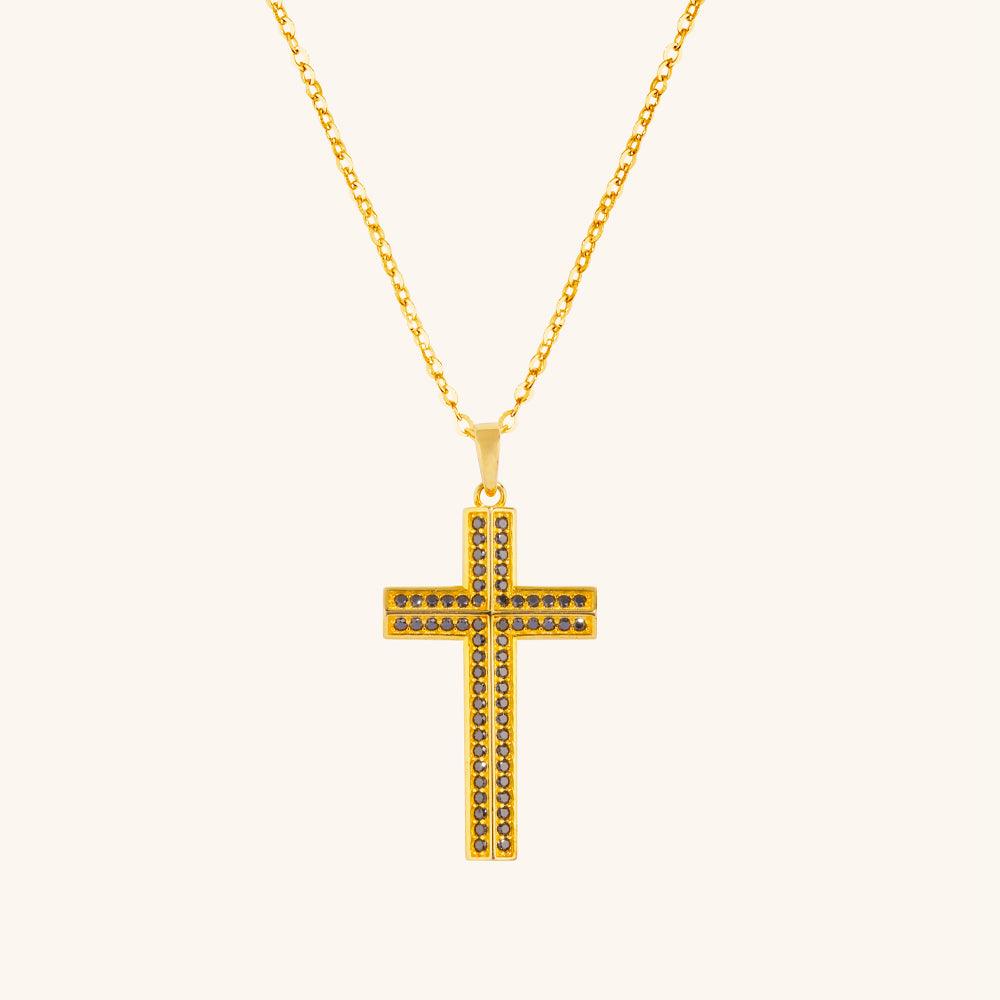 Golden Cross Pendant Necklace for Women & Men - 14K Gold Plated Religious Jewelry - Perfect for Church, Gifts & Everyday Wear