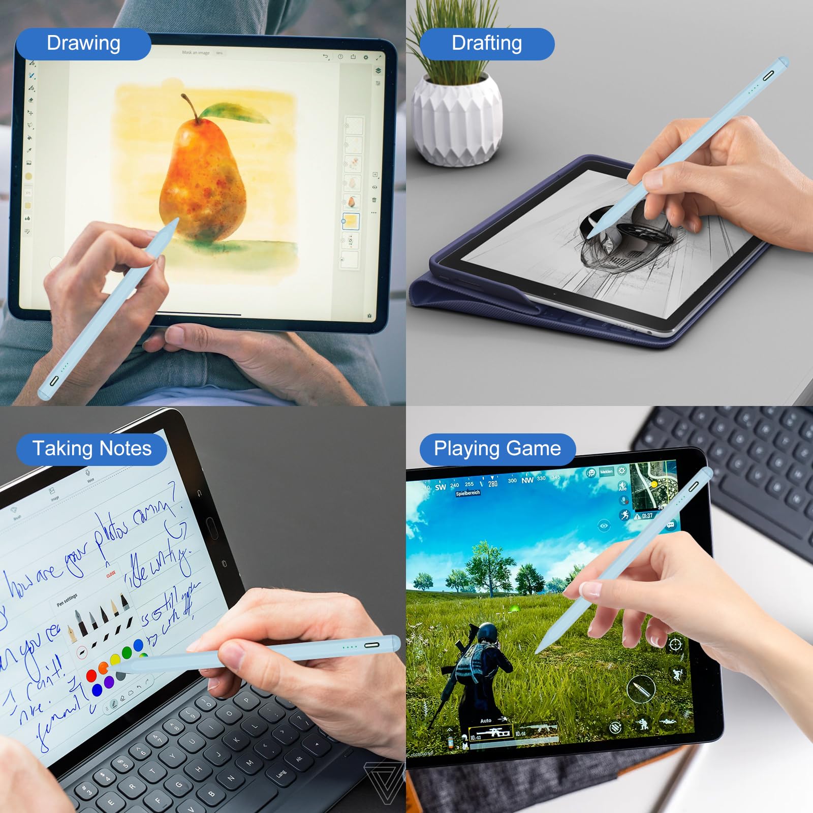 Premium Stylus Pen for iPad 9th & 10th Gen - Apple Pencil 2nd Gen Alternative - Compatible with iPad Pro 11