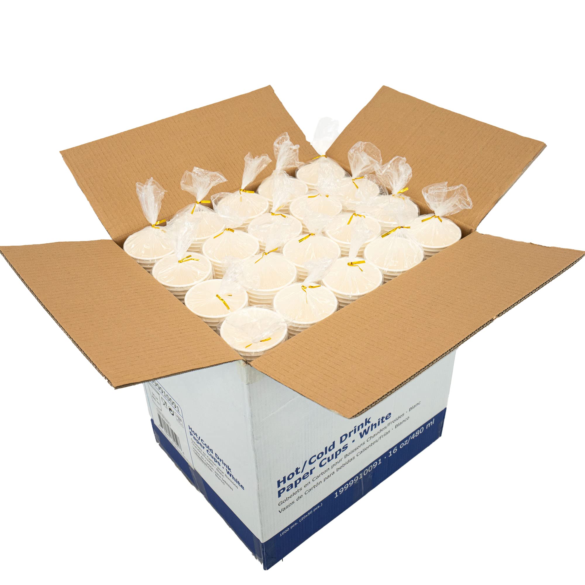 Abena Disposable Paper Coffee Cups 8oz 12oz 16oz - 1000 Pack Bulk Hot & Cold Drink Cups for Coffee Tea Party Office Restaurant Use
