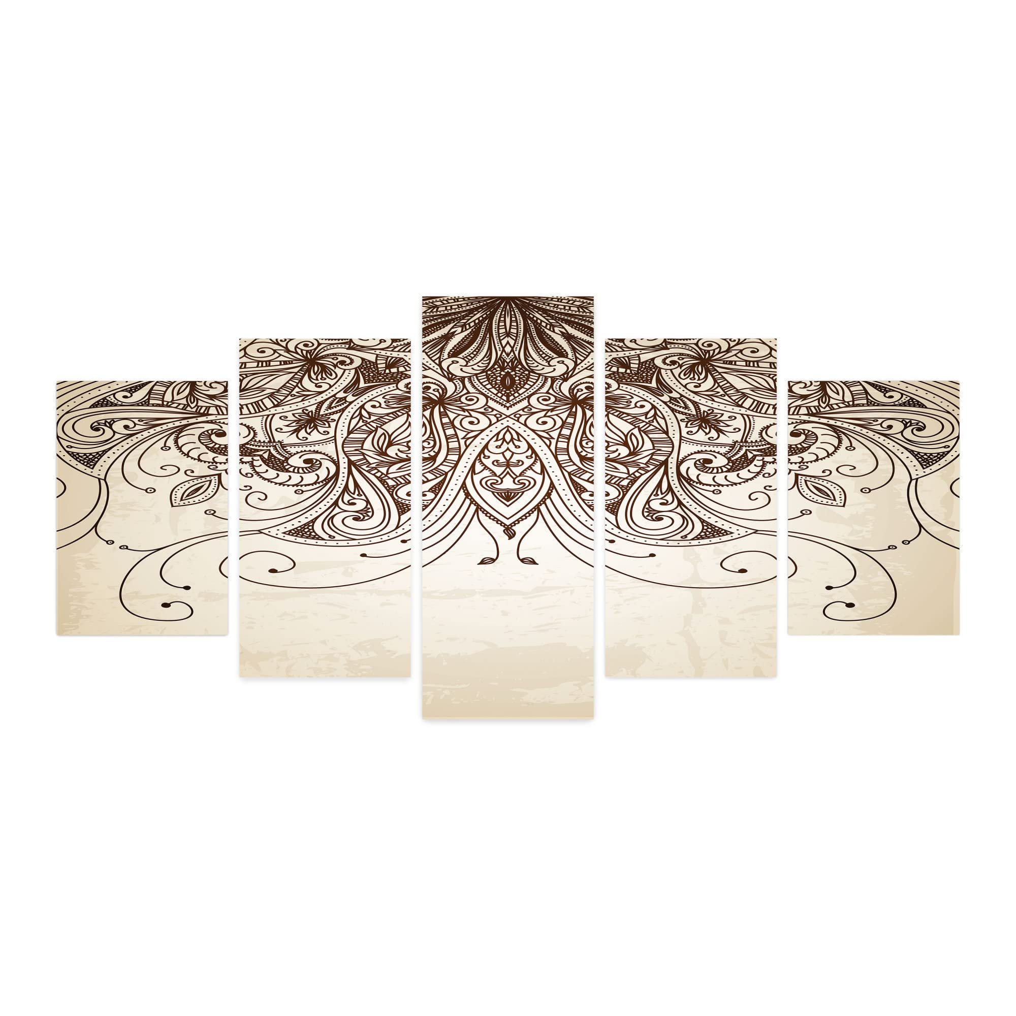 Ambesonne Ethnic 5-Panel Acrylic Glass Wall Art with Mandala Universe & Branch Design - 60
