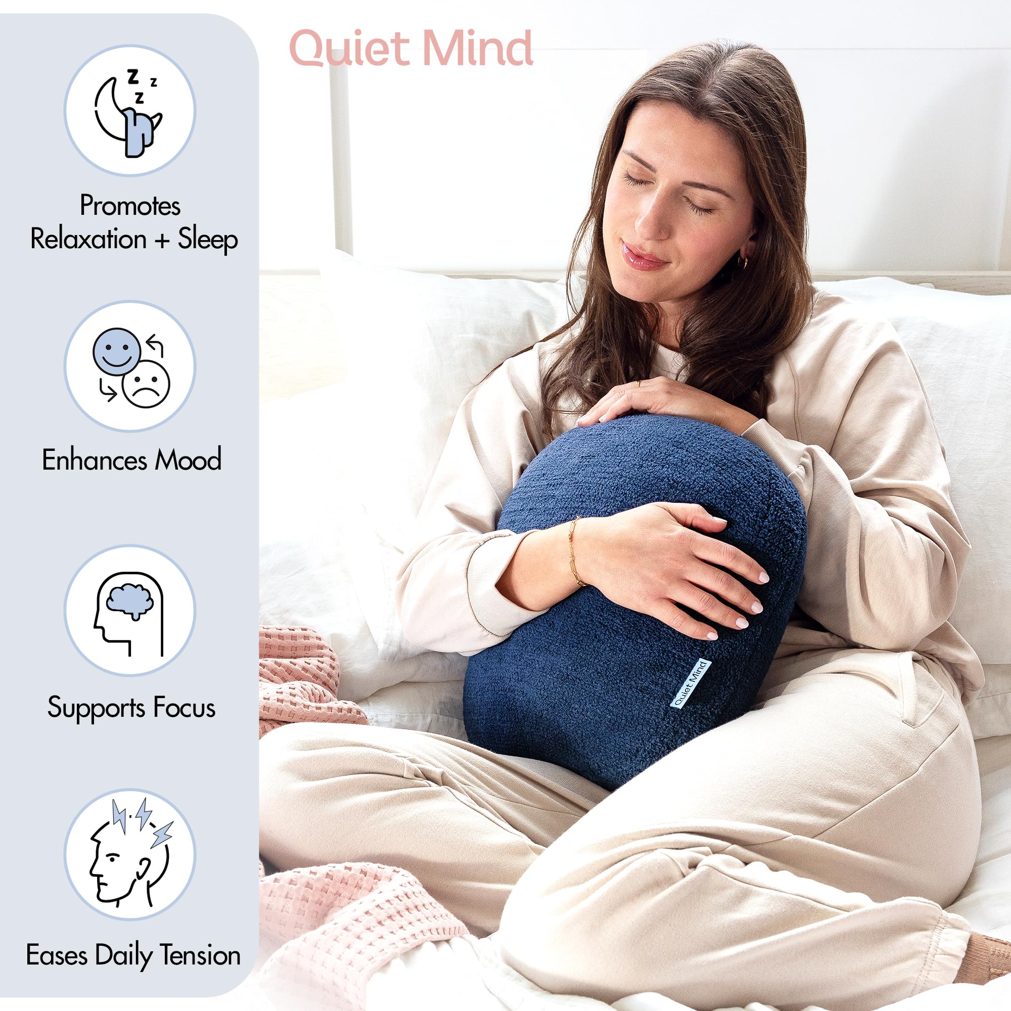 The Original Weighted Pillow for Adults - 12lbs Cooling Body Pillow for Stress Relief & Anxiety (Large, Blueberry) | Perfect for Meditation, Sleep Support & Relaxation at Home or Office