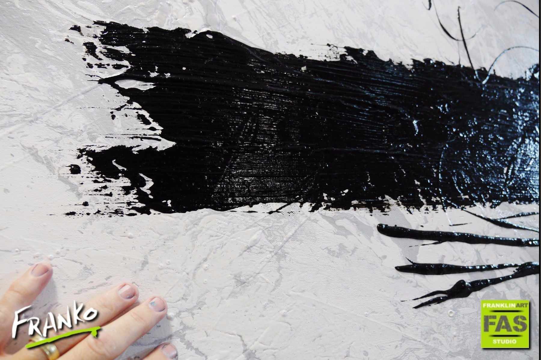 Kline Klarity 240cm x 100cm Black White Abstract Canvas Art - Modern Large Wall Painting for Living Room, Bedroom & Office Decor