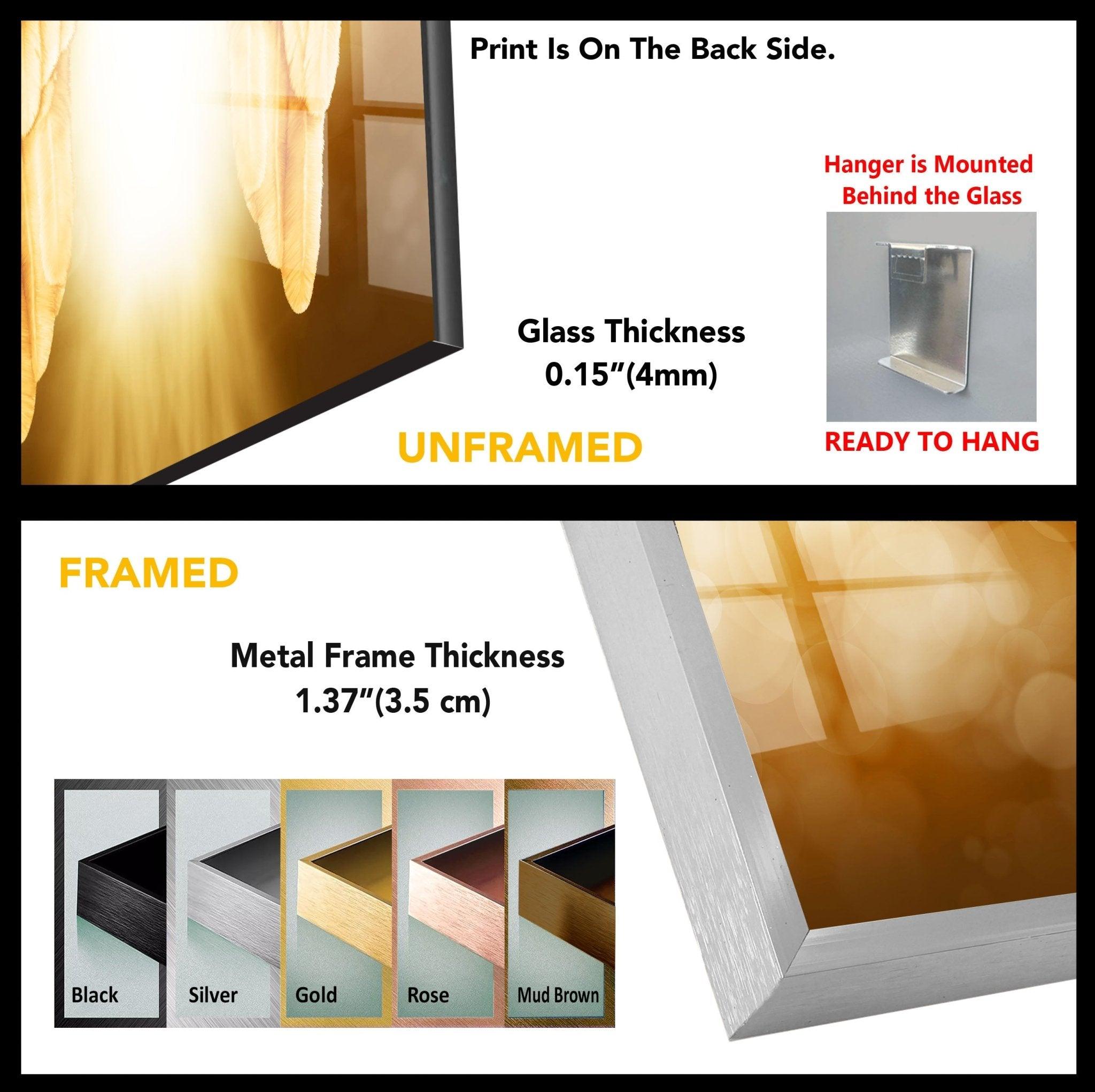 Angel Wings Glass Wall Art - Elegant Home Decor for Living Room, Bedroom & Office - Perfect Gift for Holidays & Special Occasions