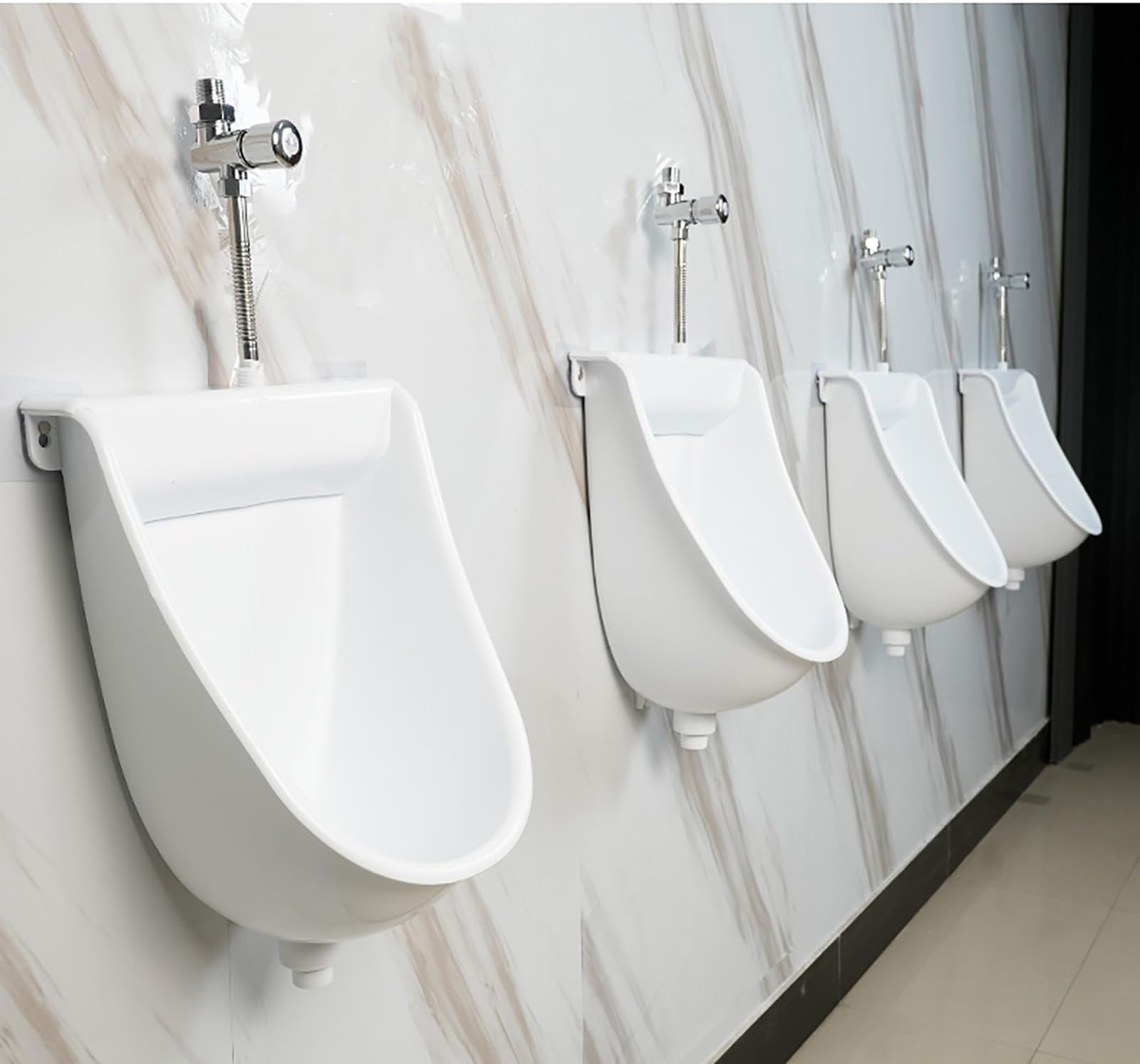 Wall Mounted Urinal for Men - White Flushing Male Toilet with Mounting Accessories | Ideal for Public Restrooms, Factories, Schools & Prisons | Durable & Hygienic Bathroom Solution for High-Traffic Areas