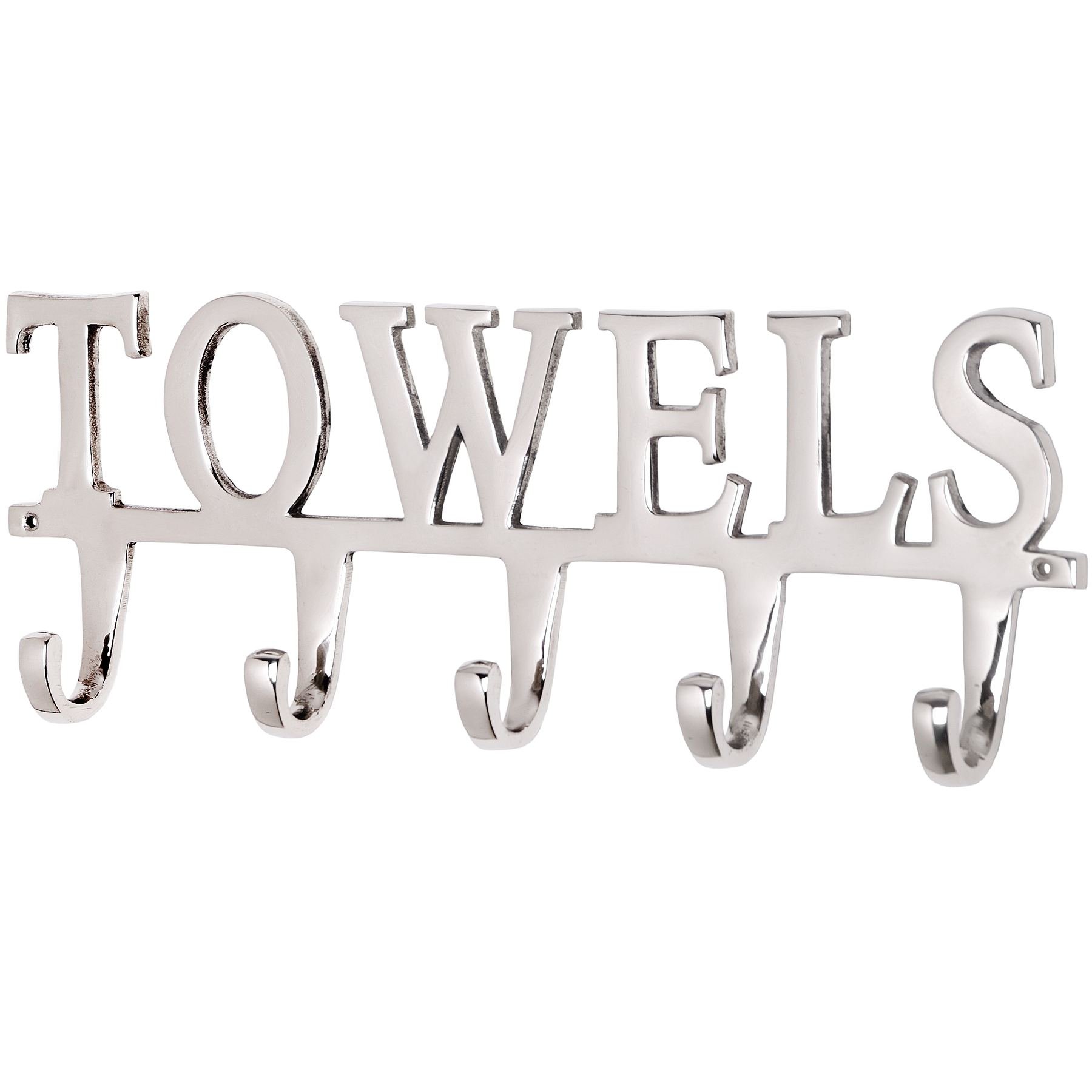 5-Hook Large Towel Rack - Polished Aluminum Bathroom Towel Hanger for Spa, Hotel & Home Organization - Wall Mounted Space-Saving Storage Solution