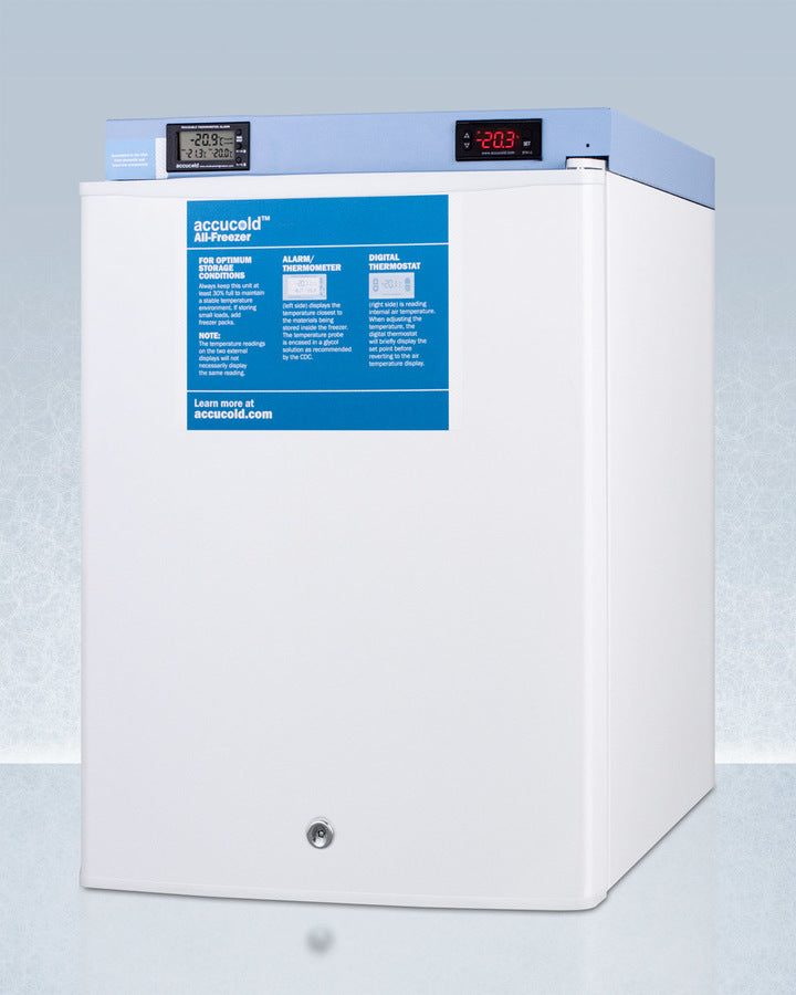 Accucold FS30L7MED2 Compact All Freezer - 3.0 Cu. Ft. Upright Freezer for Home, Garage, or Office - Energy Efficient & Space-Saving Appliance for Frozen Food Storage