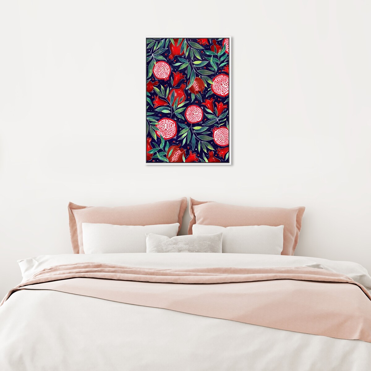 Blooming Tropical Flowers Framed Canvas Wall Art - White Lodge & Cabin Decor for Kitchen, Living Room, Bedroom | Nature-Inspired Home Decor