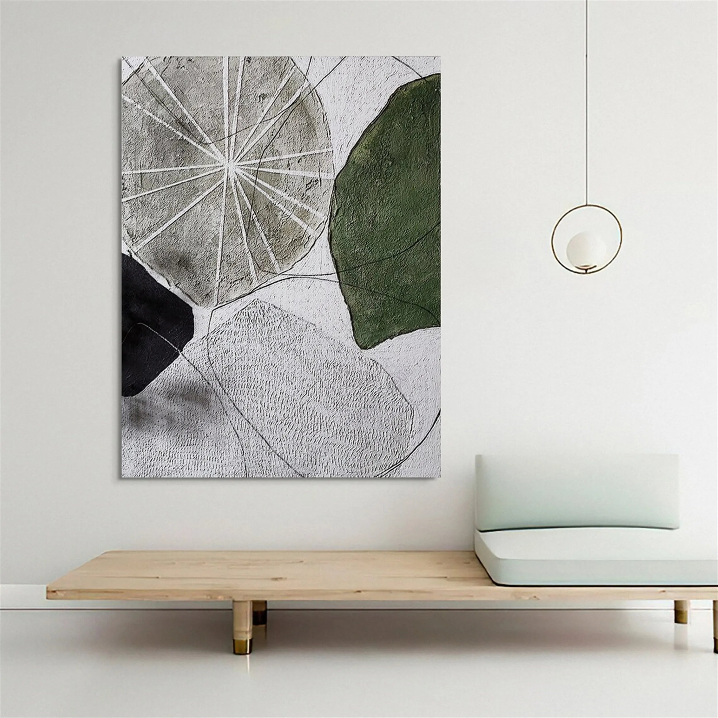 Blue & Green Abstract Wall Art Print #BG058 - Modern Canvas Painting for Living Room, Bedroom & Office Decor