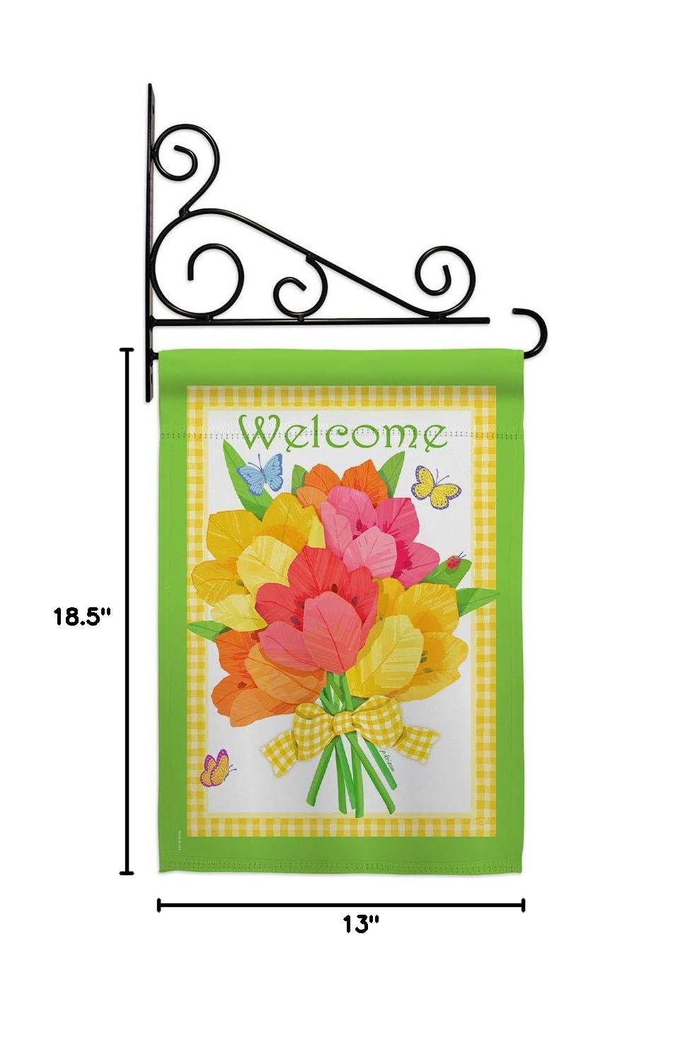 Farmhouse Floral Welcome Garden Flag Set - Double-Sided 13x18.5 Inch Yard Banner with Wall Holder - Sweet Home Decorative Gift for Front Porch, Housewarming & Outdoor Decor - Made in USA