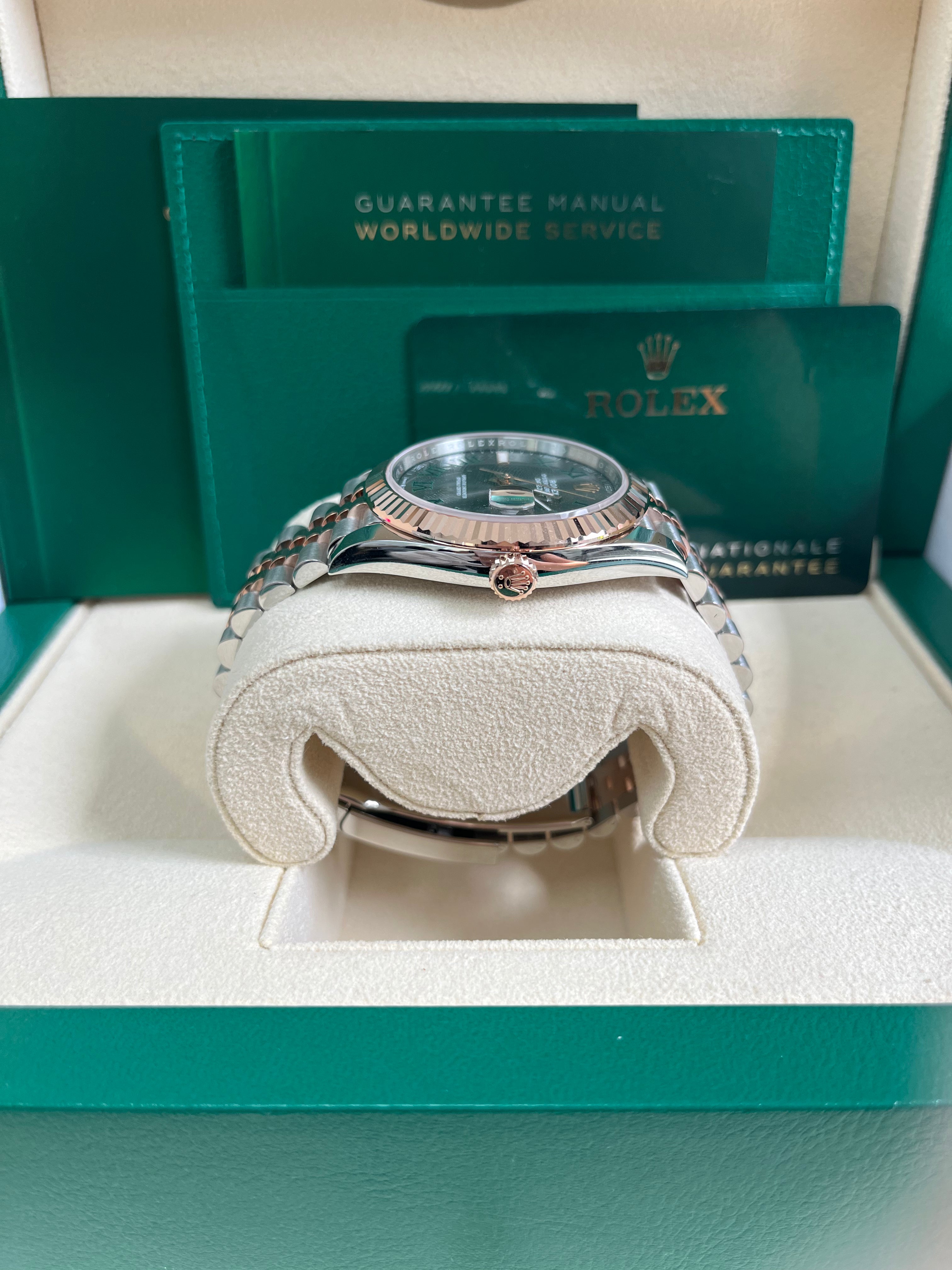 Rolex Datejust 41 Two Tone Stainless Steel & Rose Gold Watch - Grey Slate Roman Dial, Fluted Bezel, Jubilee Bracelet (Ref#126331) | Luxury Dress Watch for Business & Formal Occasions