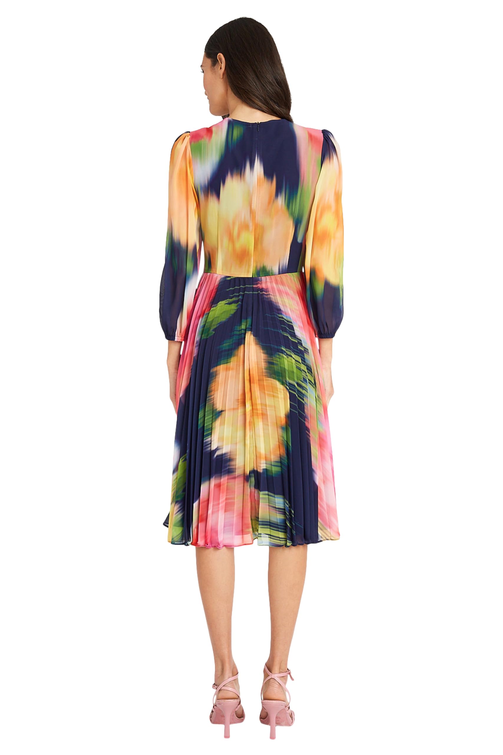 Maggy London Women's Long Sleeve Chiffon Empire Waist Dress - Semi Formal Wedding Guest Dress for Women | Perfect for Weddings, Cocktail Parties & Special Occasions
