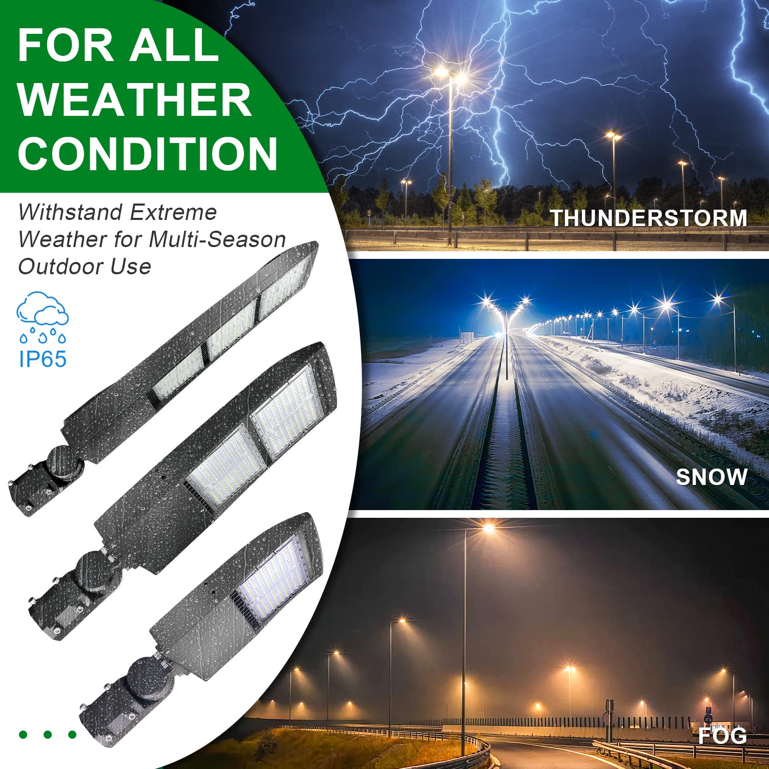 OSTEK 480V 150W LED Shoebox Light - 21000LM DLC & UL Certified Waterproof Outdoor Lighting - Commercial Parking Lot & Street Pole Lights (5000K Daylight White) - Perfect for Roadways, Gas Stations & Warehouse Areas