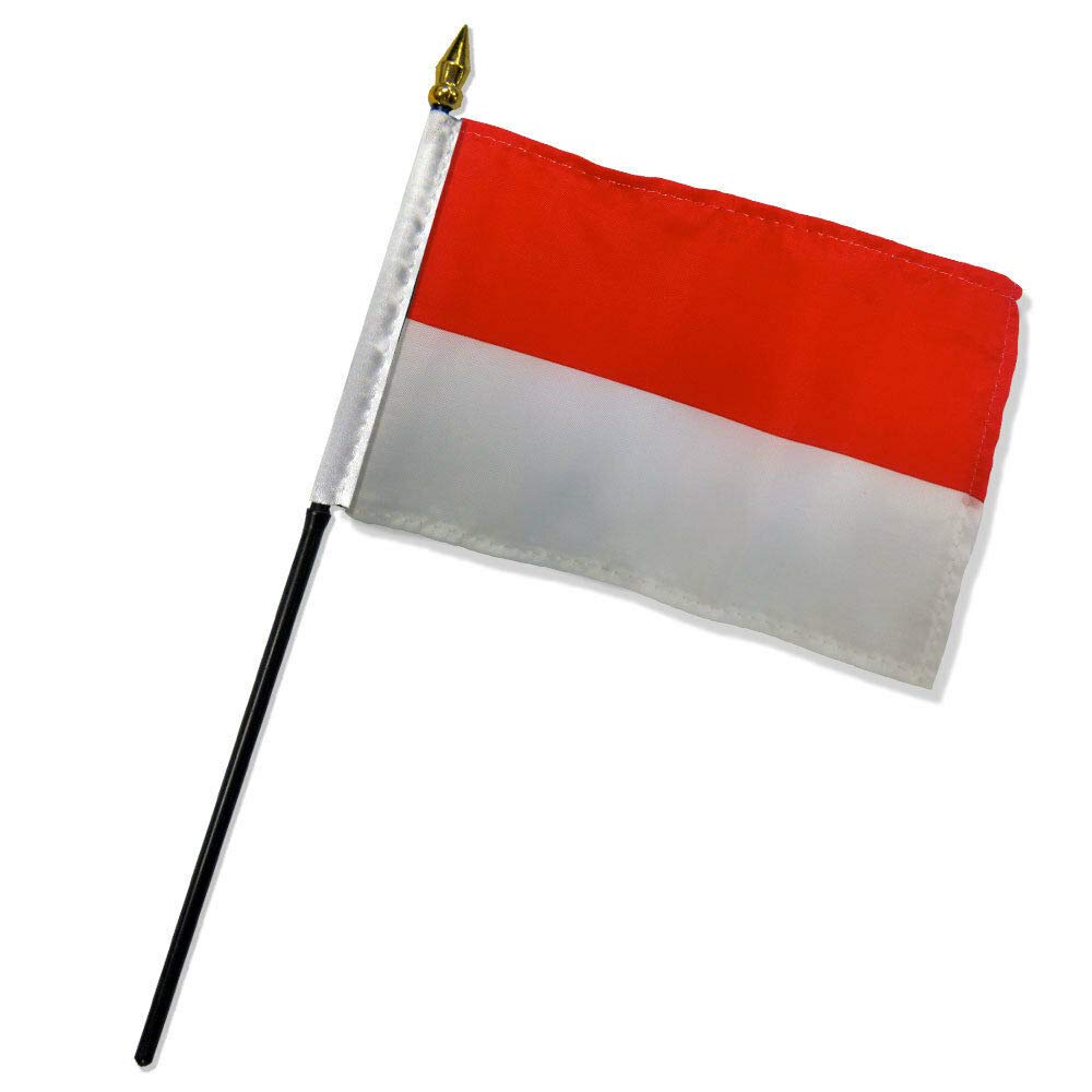 Premium Monaco 4x6 Inch Mini Desk Flag with Wooden Pole - Perfect for Office Decor, International Events & Patriotic Displays