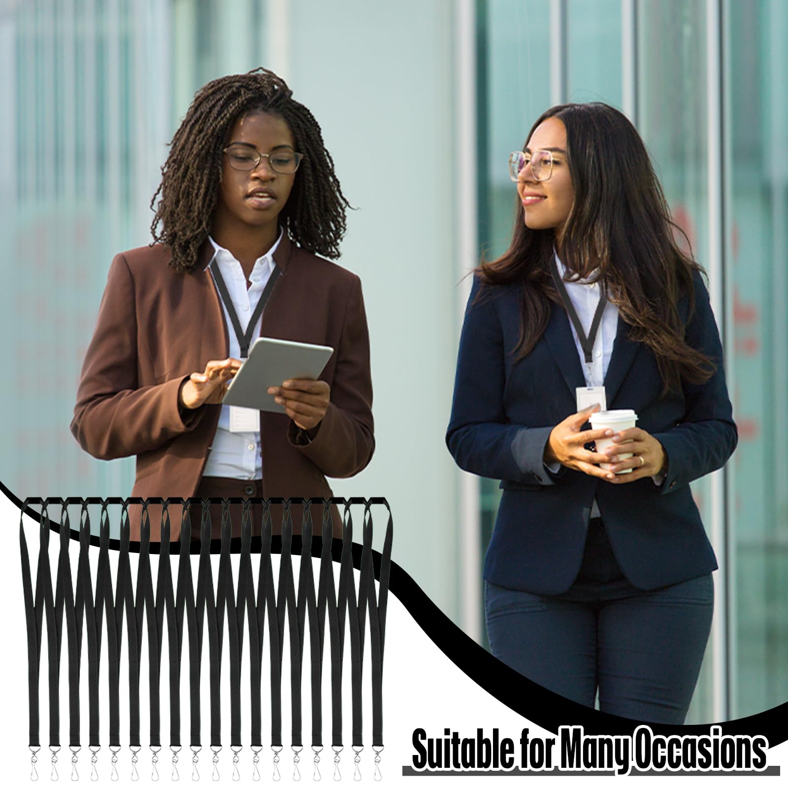 120 Pcs Breakaway Lanyards with J Hook for ID Badges - Office & Event Use