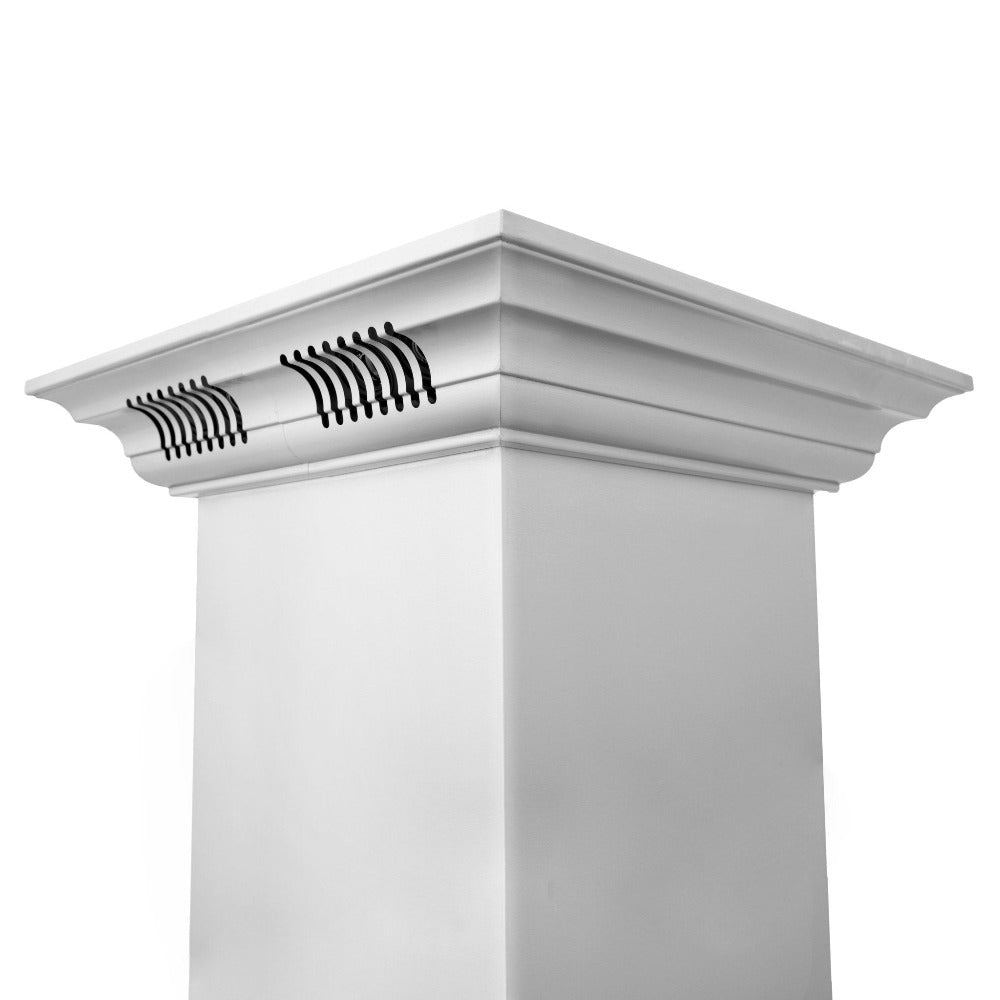 ZLINE GL1iCRN BT Stainless Steel Ducted Vent Island Mount Range Hood with Built-in CrownSound Bluetooth Speakers - Professional Kitchen Ventilation for Home Chefs & Entertaining
