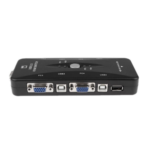 4 Port USB KVM Switch - Share 1 Monitor, Keyboard & Mouse Between 4 Computers - Ideal for Home Office, Gaming & Multi-PC Workstations