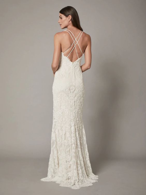 BHLDN Catherine Deane Robyn Gown - Elegant Lace Wedding Dress for Brides, Perfect for Beach & Garden Ceremonies