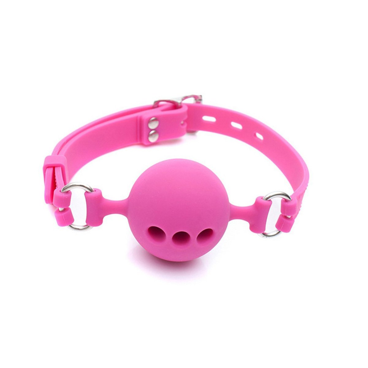 Premium Silicone Breathable Ball Gag for Adults - BDSM Bondage Restraint, Safe Sex Toy (1.7 Inch, Pink) - Perfect for Role Play, Sensory Deprivation & Spicing Up Your Bedroom Adventures