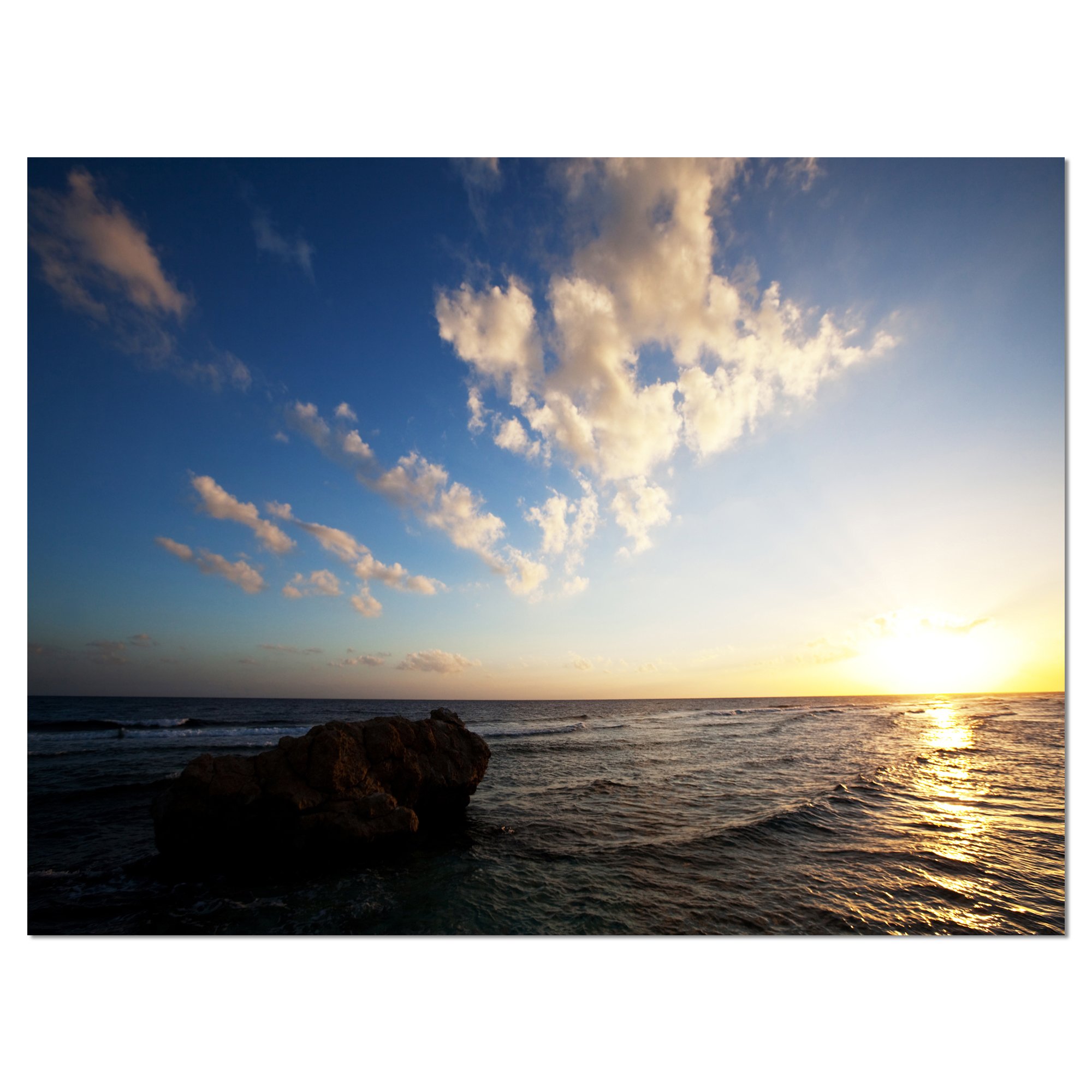 Evening Sea After Heavy Storm - Modern Beach Canvas Wall Art Print - Coastal Home Decor for Living Room, Bedroom & Office