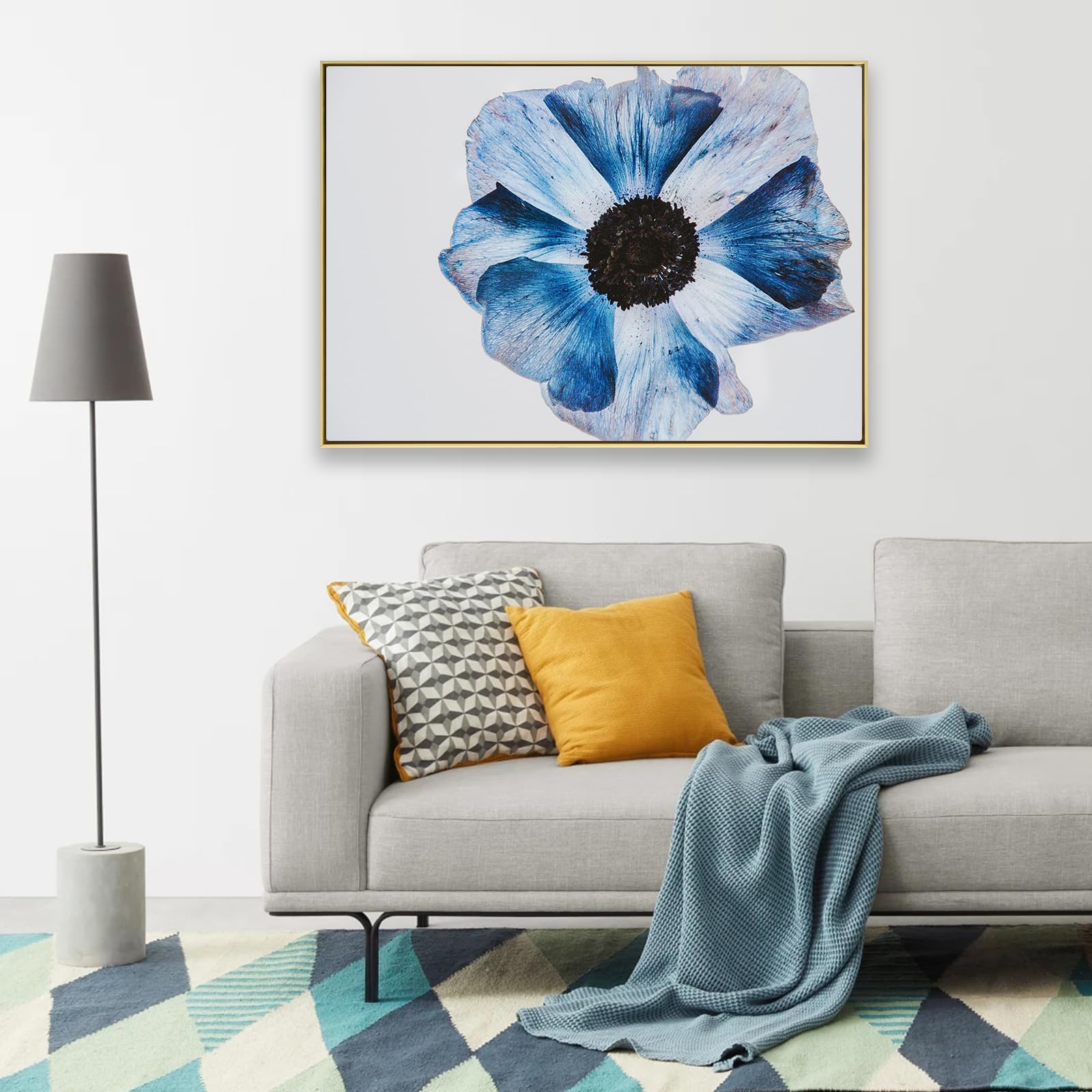 48x60 Floating Frame for Canvas Paintings & Prints - DIY Metal Floater Frame for Portrait/Landscape Oil Paintings - Gold Art Display Frame for Gallery, Home Office & Living Room Decor - Perfect for Art Shows & Wall Displays