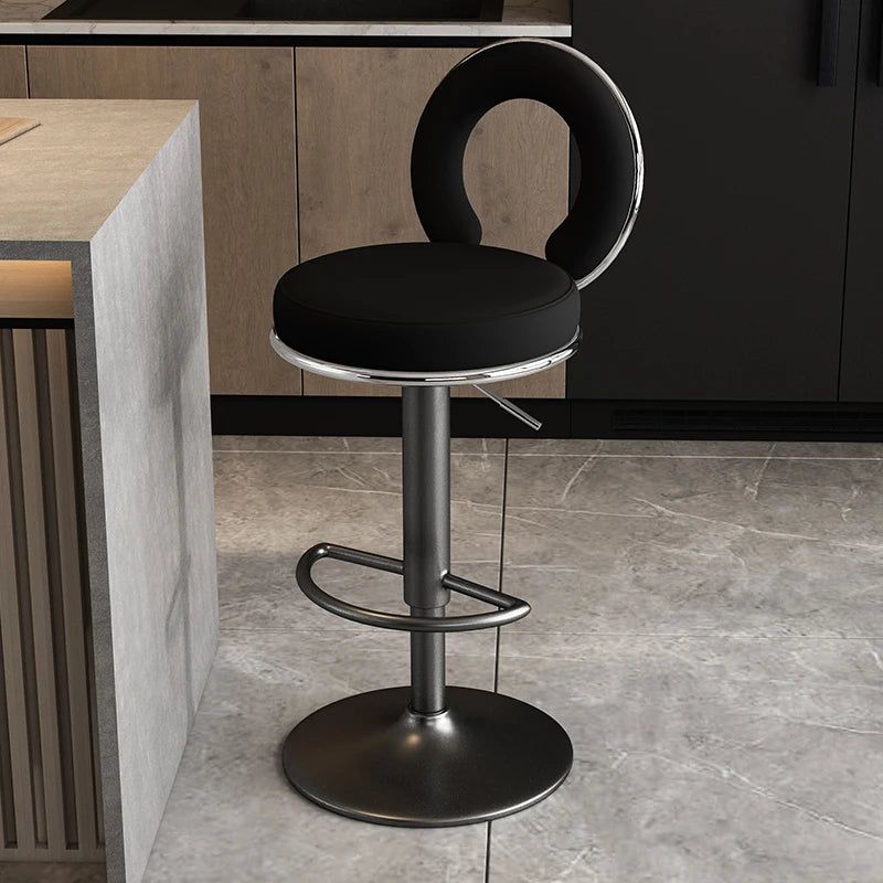 Comfortable Swivel Bar Stools with Metal Backrest - Perfect for Kitchen Island, Home Bar, and Restaurant Seating