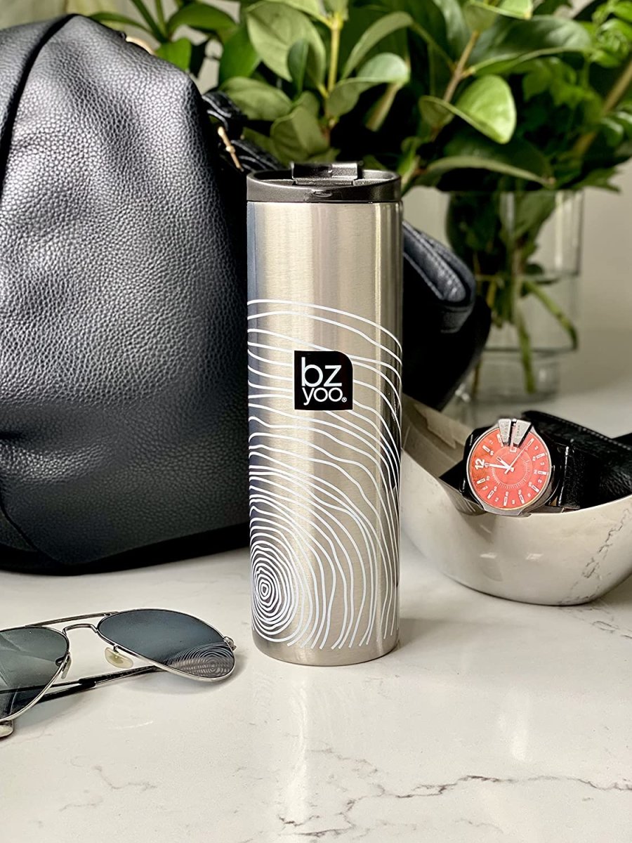 15oz Stainless Steel Vacuum Insulated Tumbler - Double Wall Thermal Coffee Mug, Hot & Cold Beverage Cup, BPA-Free, Organica White - Perfect for Office, Travel, Camping & Outdoor Activities