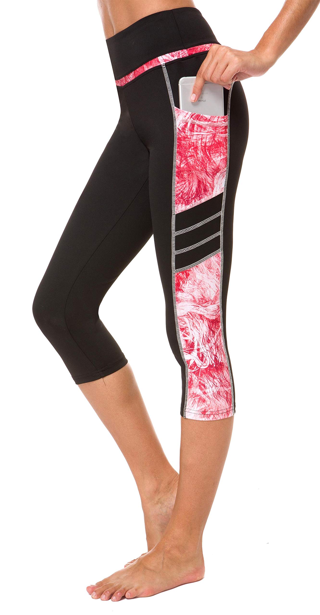 Munvot Women's Yoga Capri Leggings - High Waisted Workout Pants for Yoga, Gym & Running - Breathable Stretchy Athletic Tights - Perfect for Fitness, Pilates & Lounge Wear