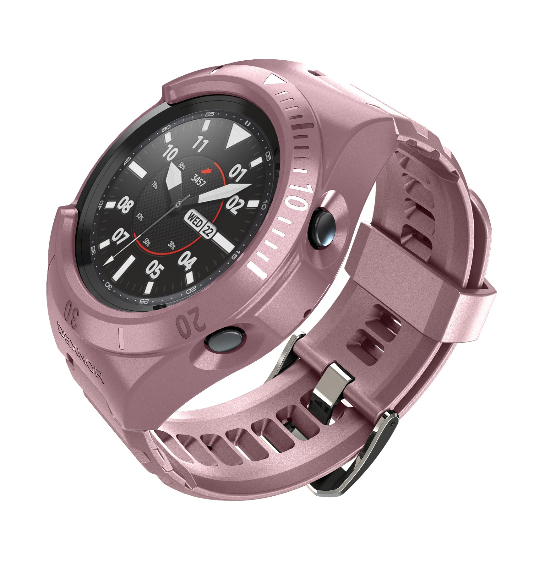 Dexnor Rugged Shockproof Full Body Bumper Case Cover for Samsung Galaxy Watch 3 (45mm) with Raised Bezel - Perfect for Outdoor Sports, Hiking & Active Lifestyle Protection