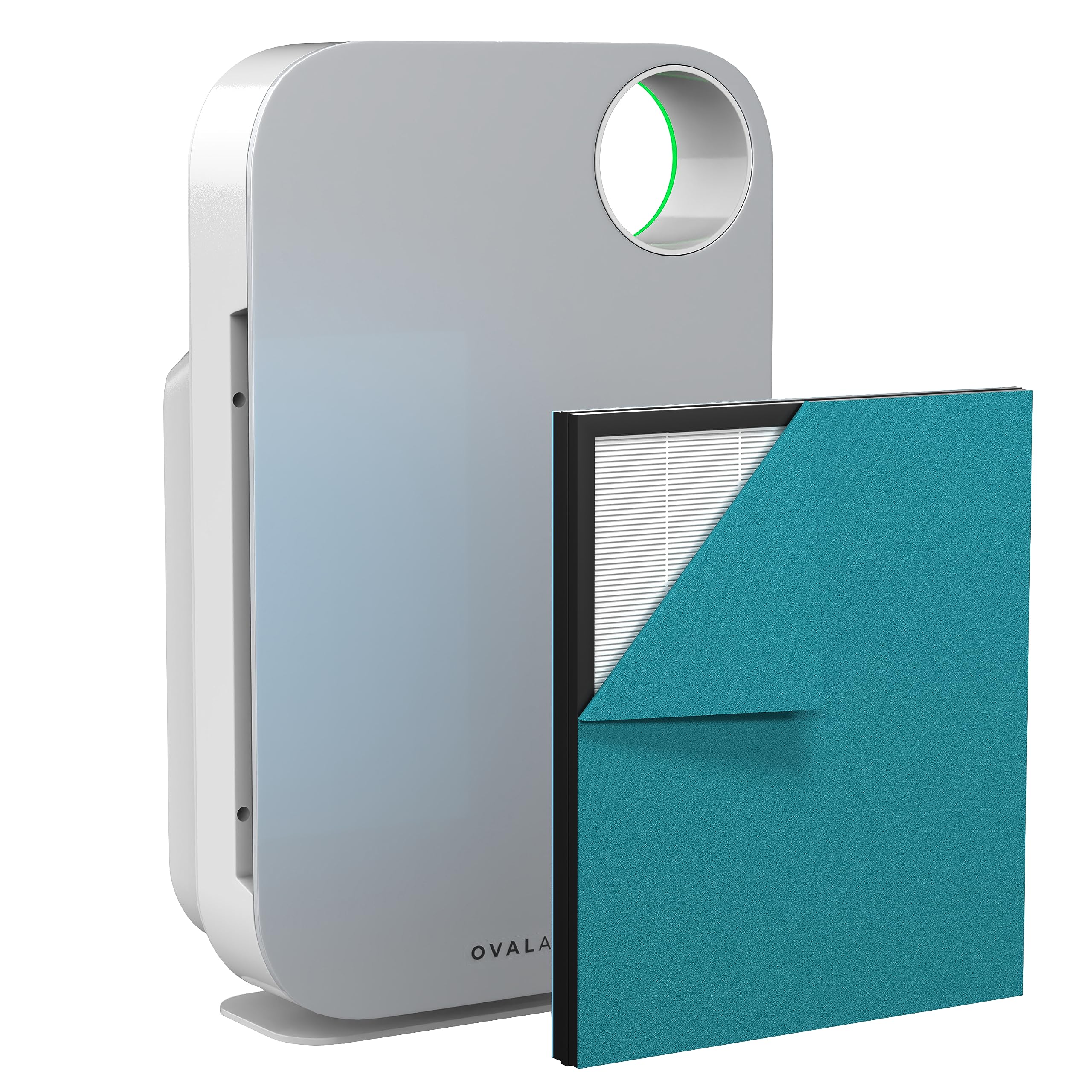 AIR1000B 3-Stage H13 True HEPA Air Purifier for Allergies, Dust, Smoke, Pet Dander - 5-in-1 Filter System Covers 600 Sq.Ft - Compact 13.8x7.5x25 Inch Design (Silver) | Perfect for Bedrooms, Living Rooms & Offices with Pets or Allergies