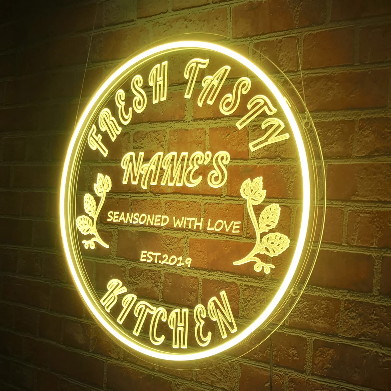 Custom Acrylic Kitchen Neon Light Sign - Personalized Name Wall Decor Art - 16